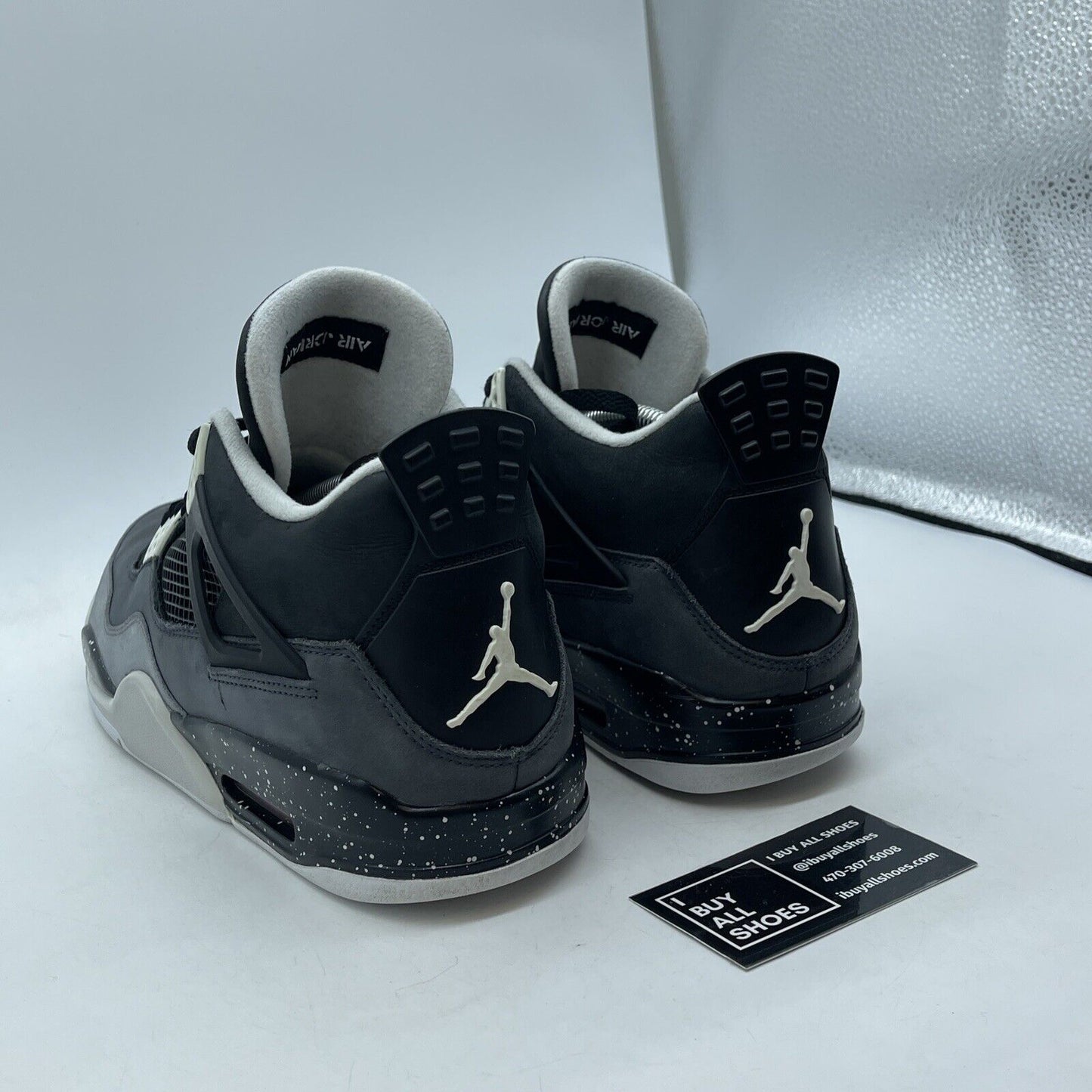Size 11.5 - Air Jordan 4 Retro 2013 Fear Black White Grey Suede (626969-030)
