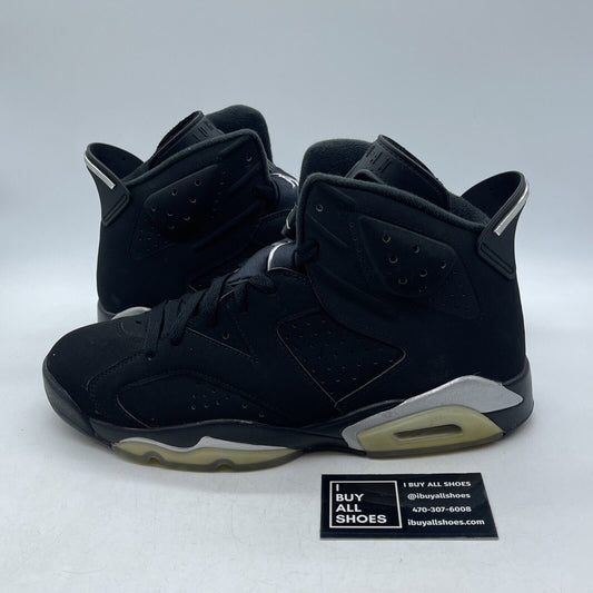 Size 10.5 - Jordan 6 Retro Mid Chrome Black Silver Suede (DX2836-001)