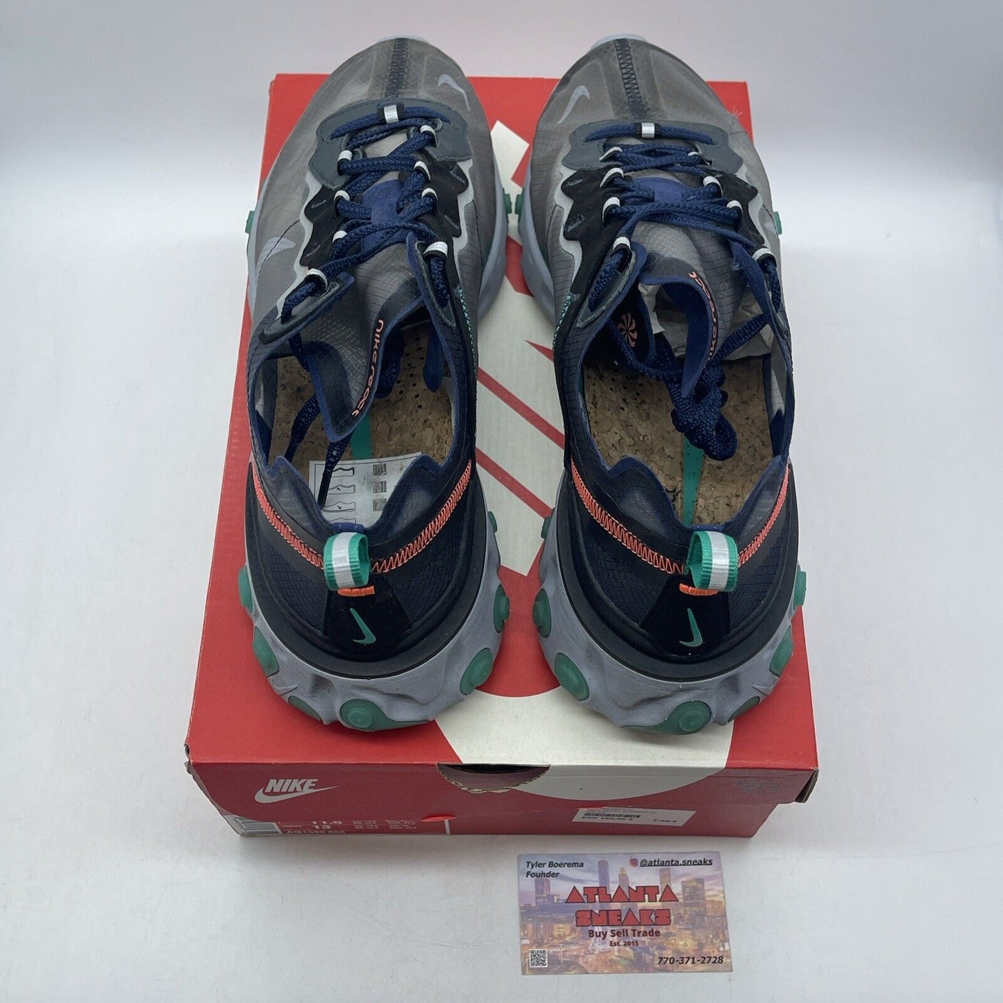 Size 11.5 - Nike React Element 87 Neptune Green 2018 Blue Black Pink (AQ1090-005