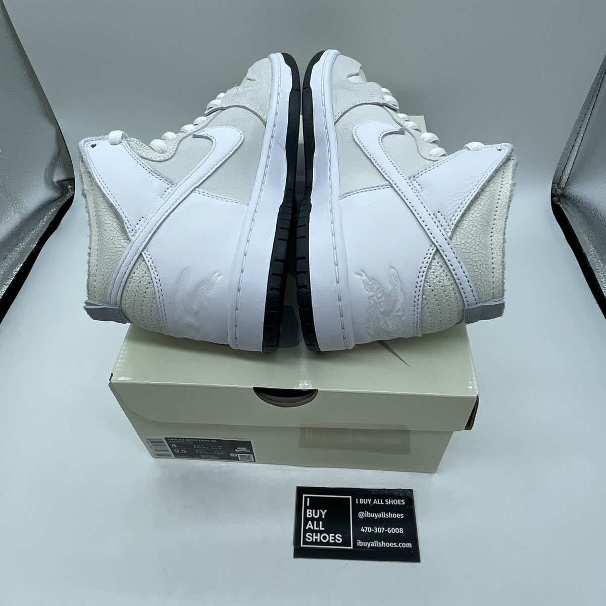 Size 8 - Nike SB Dunk High QS x Antihero Shoes White Black Skate (HM5837-100)