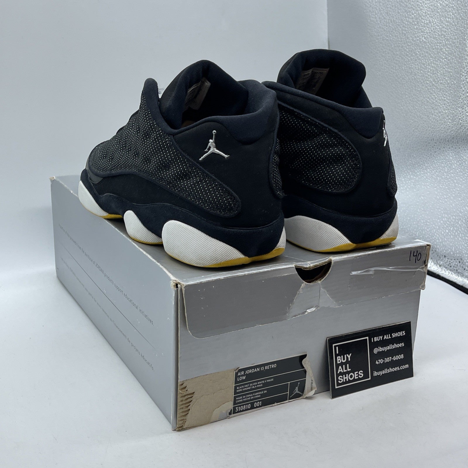 Size 11 - Air Jordan 13 Retro Low Black Varsity Maize Suede (310810-001)