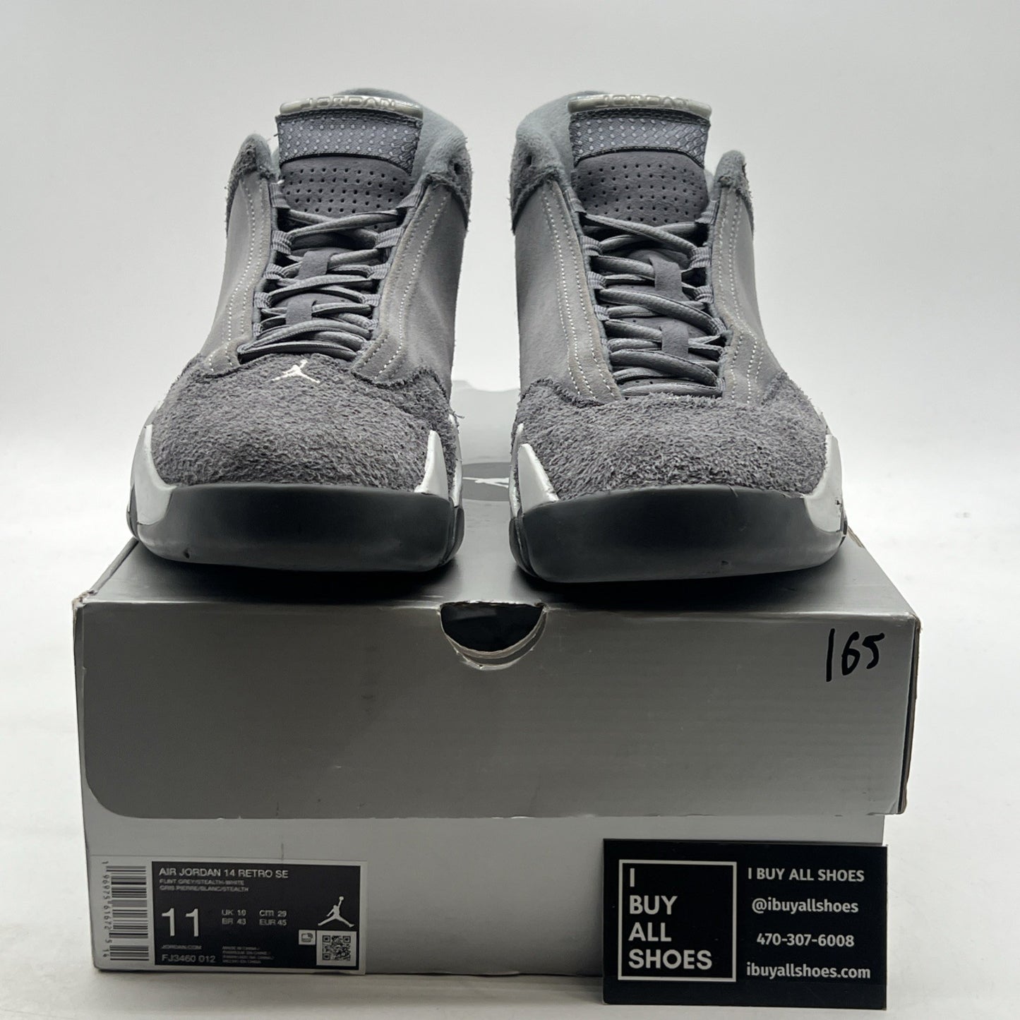 Size 11 - Air Jordan 14 Retro Wolf Grey Suede Sneakers (FJ3460-012)