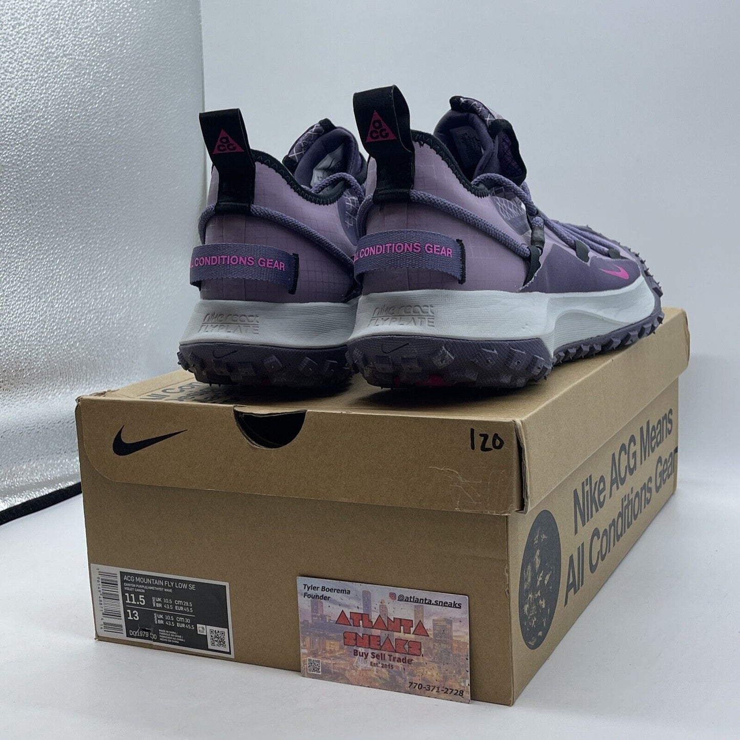 Size 11.5 - Nike ACG Mountain Fly SE Low Canyon Purple Grey Suede (DO1979-500)