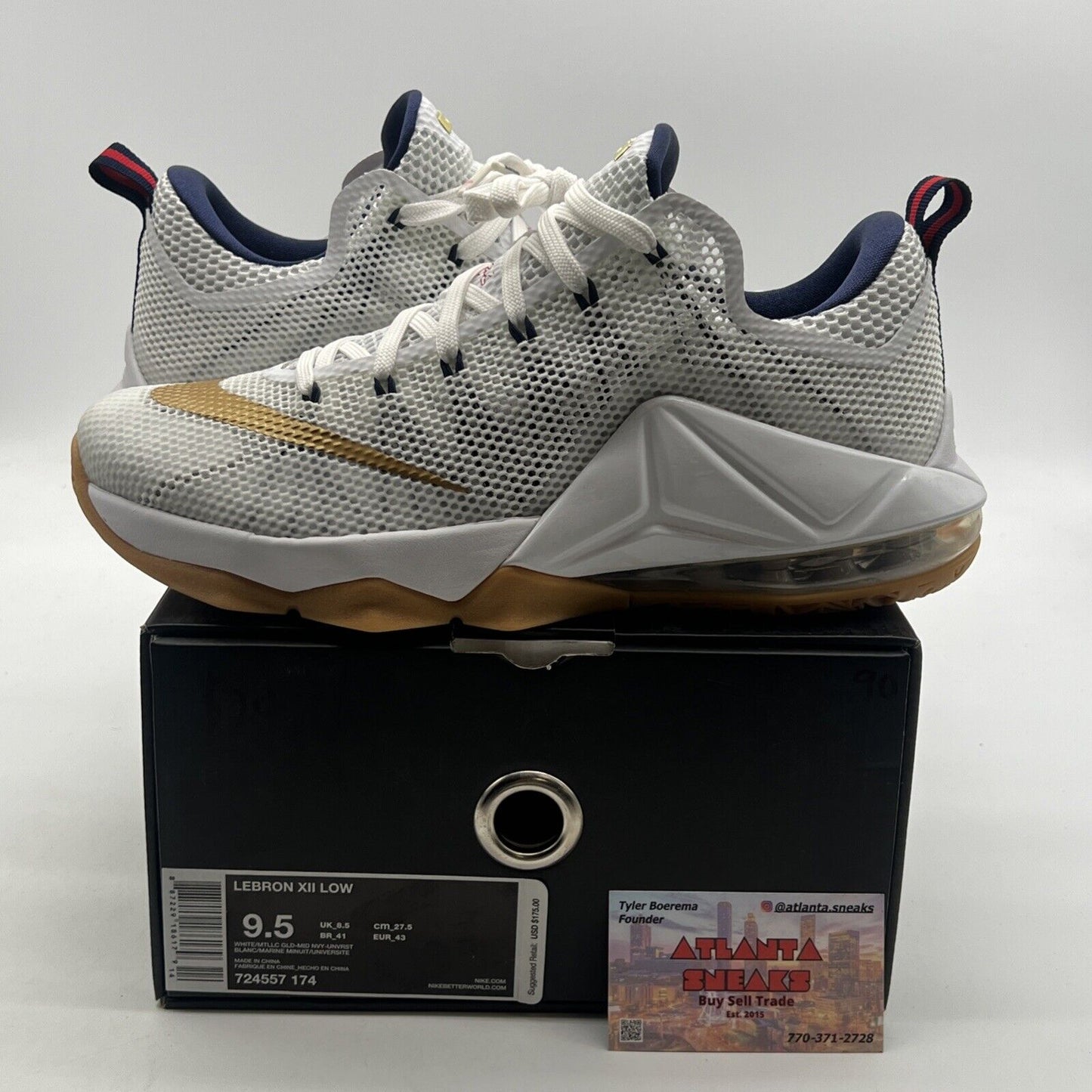Size 9.5 - Nike LeBron 12 Low USA (724557-174)