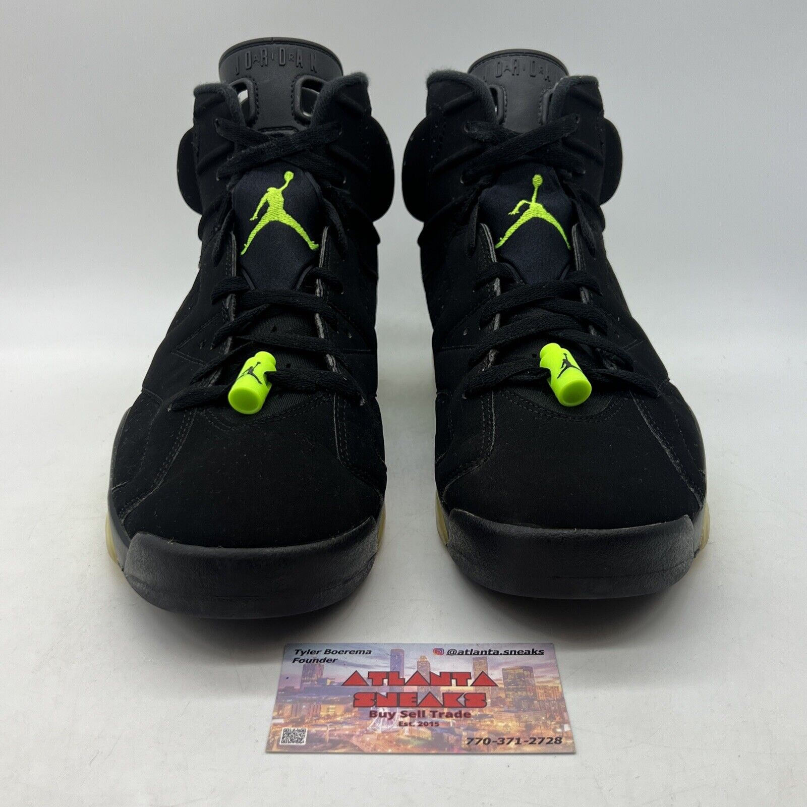 Size 11.5 - Jordan 6 Retro Electric Green 2021 Black Suede (CT8529-003)