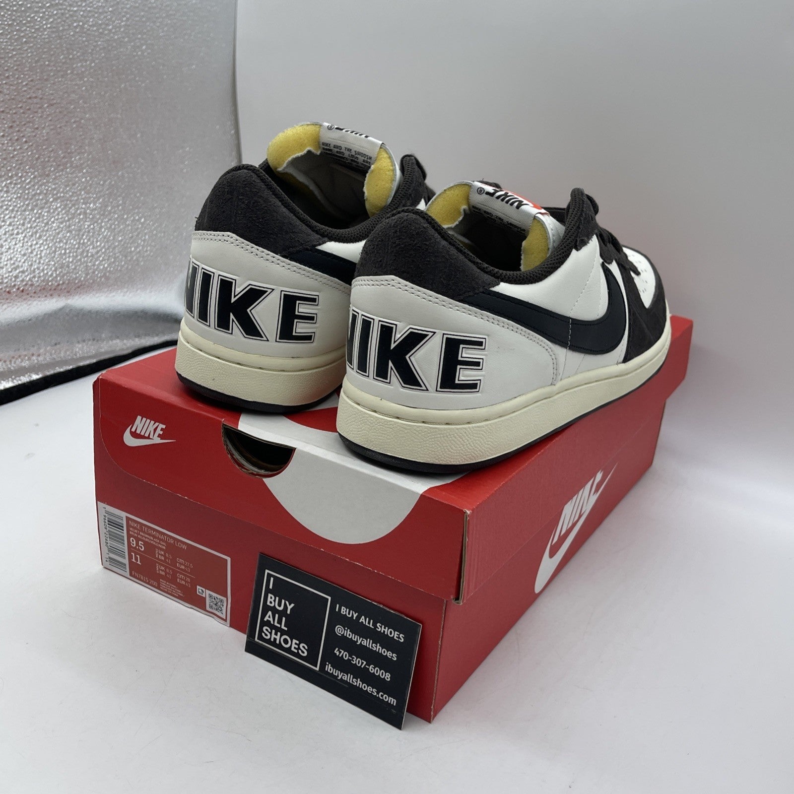 Size 9.5 - Nike Terminator Low Velvet Brown Croc Suede Leather (FN7815-200)