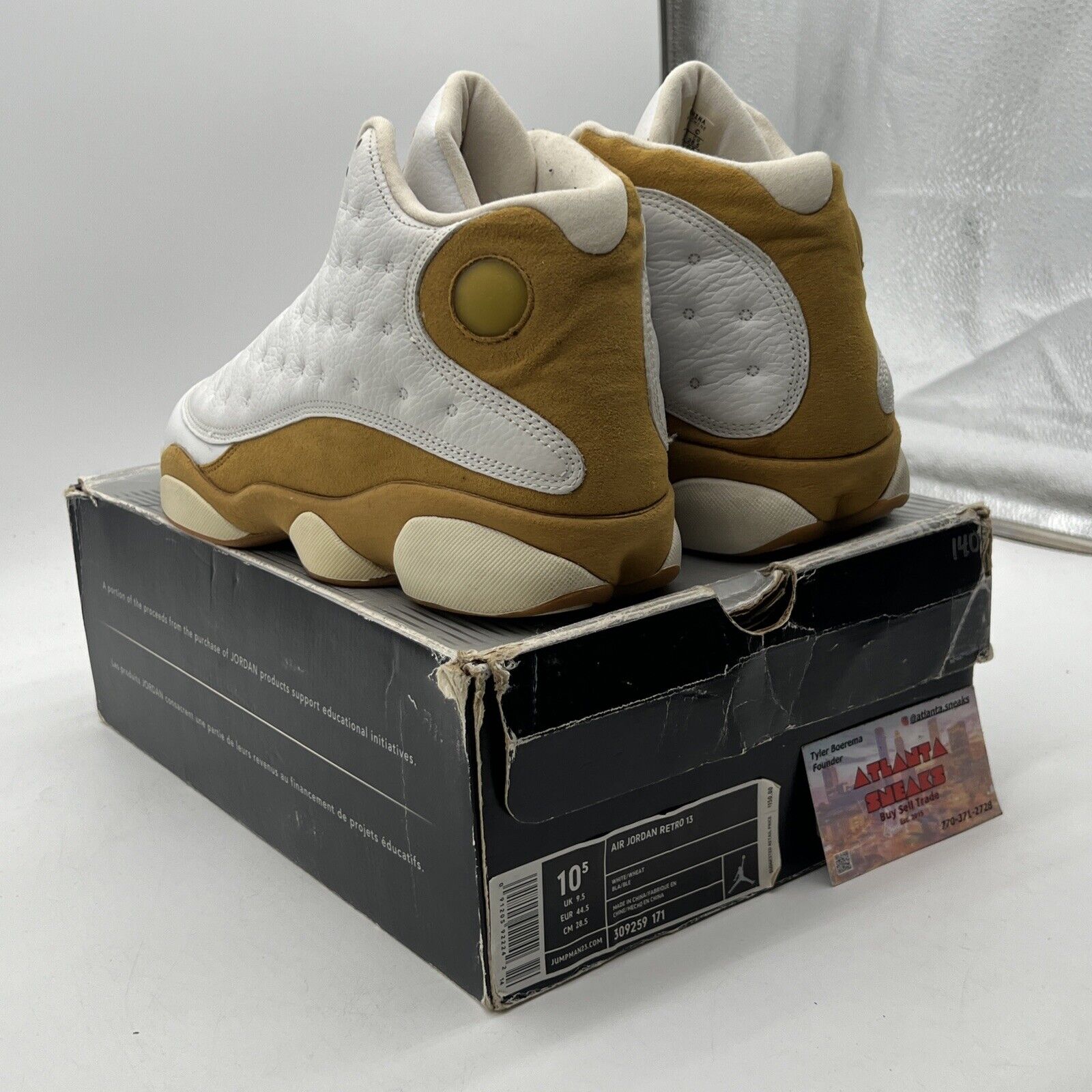 Size 10.5 - Air Jordan 13 Retro 2004 Wheat White Leather Suede (309259-171)