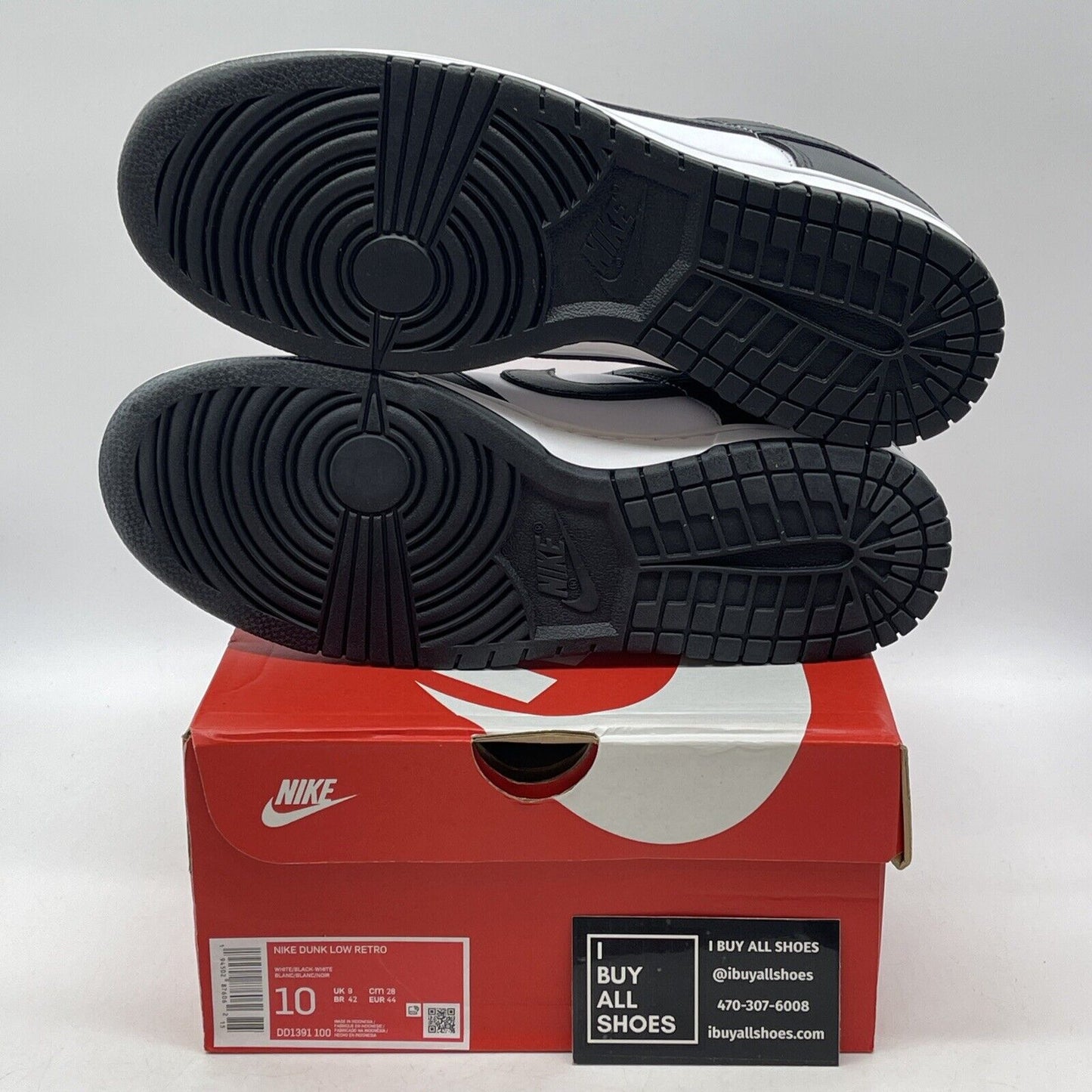 Size 10 - Nike Dunk Low Black White Suede Leather (DD1391-100)