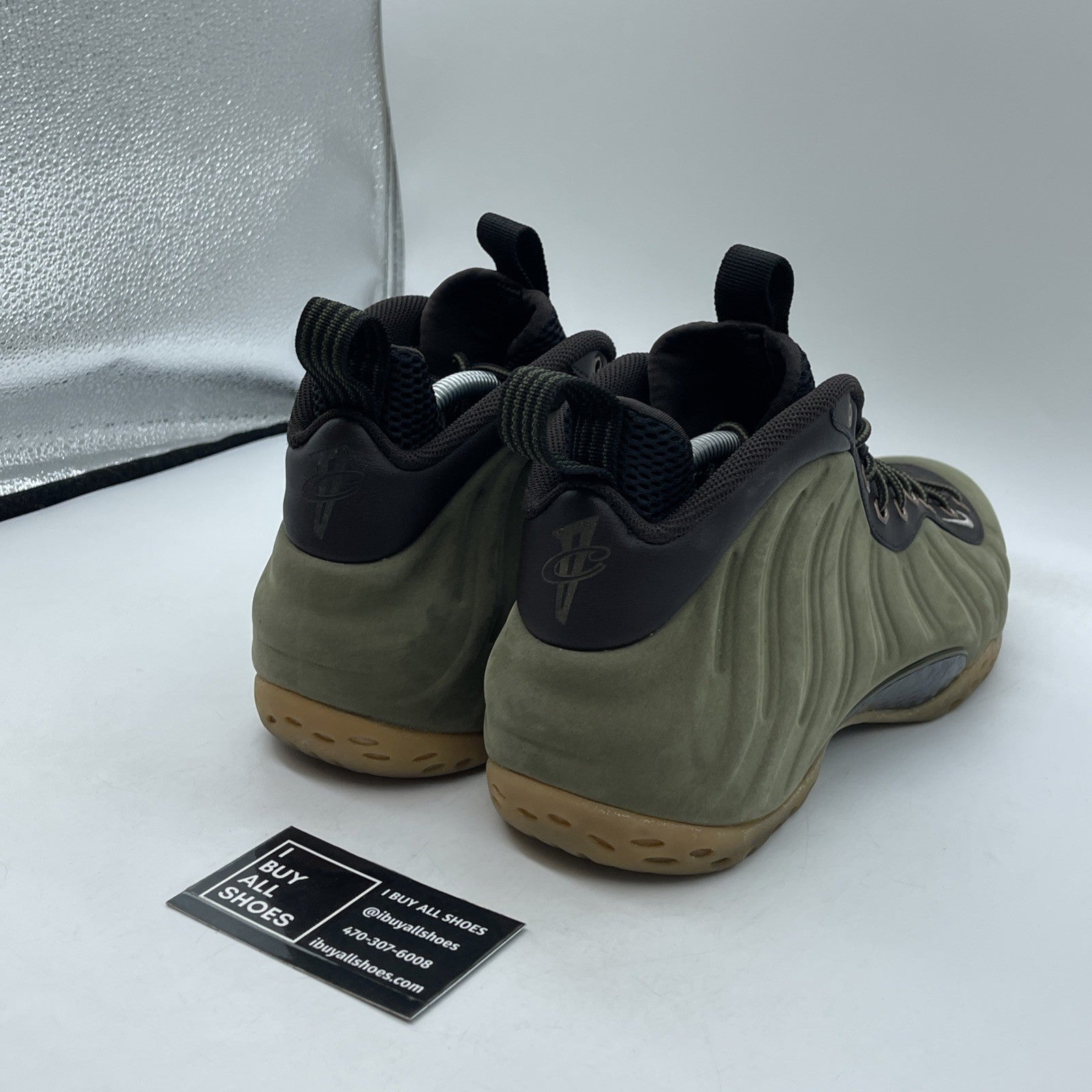 Size 10 - Nike Air Foamposite One PRM Olive Green Brown Suede (575420-200)