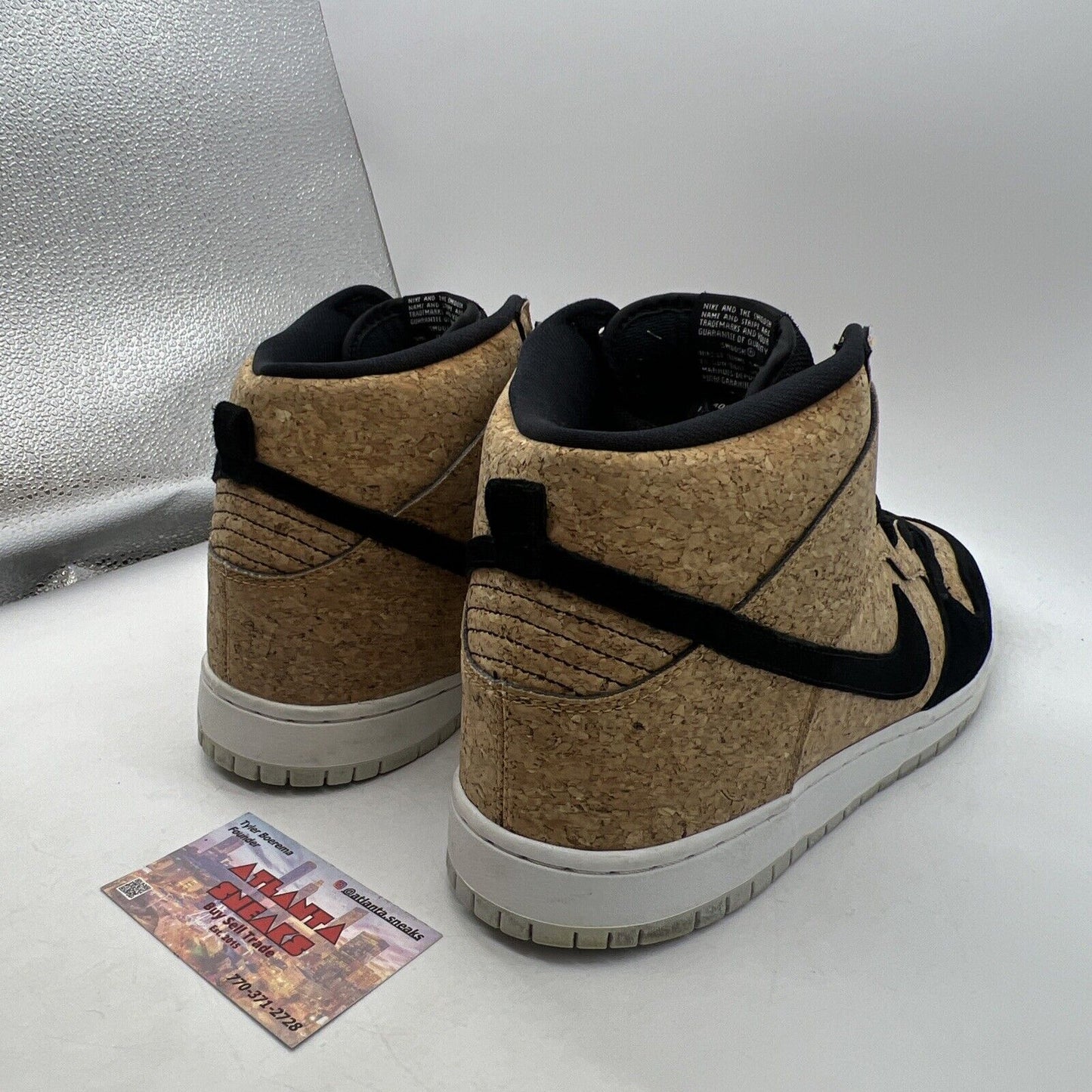 Size 12 - Nike Dunk Premium SB High Cork Black White Suede (313171-026)
