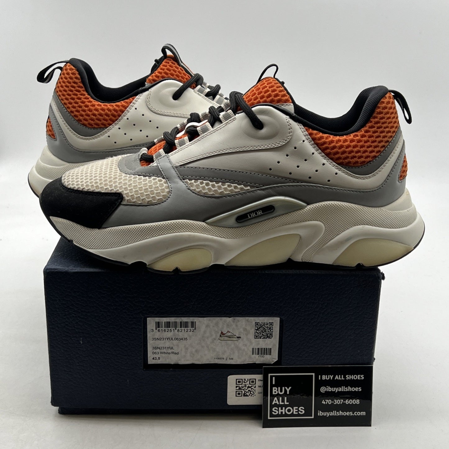 Size 43.5 - Dior B22 Orange Leather (3SN231YUL063435)