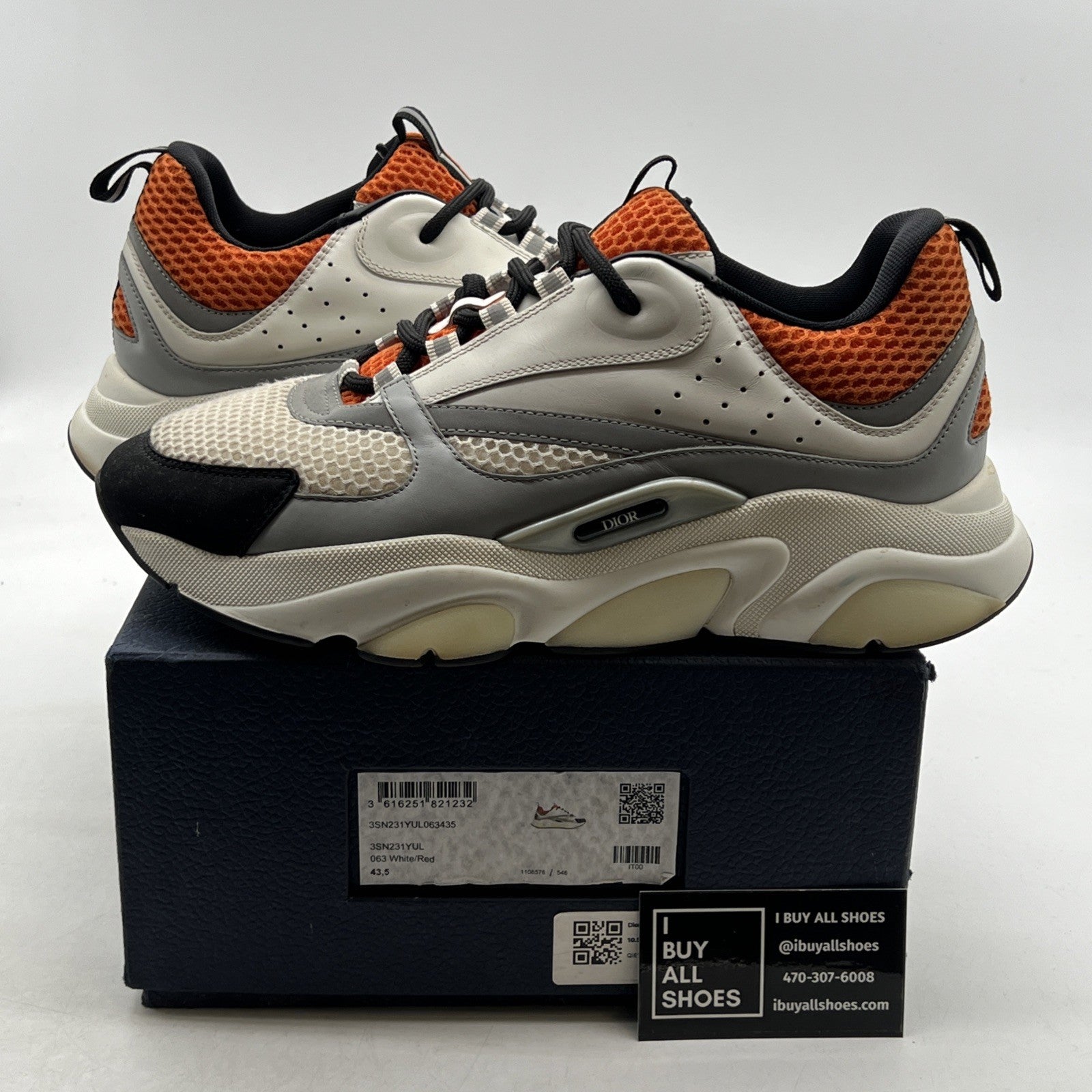 Size 43.5 - Dior B22 Orange Leather (3SN231YUL063435)