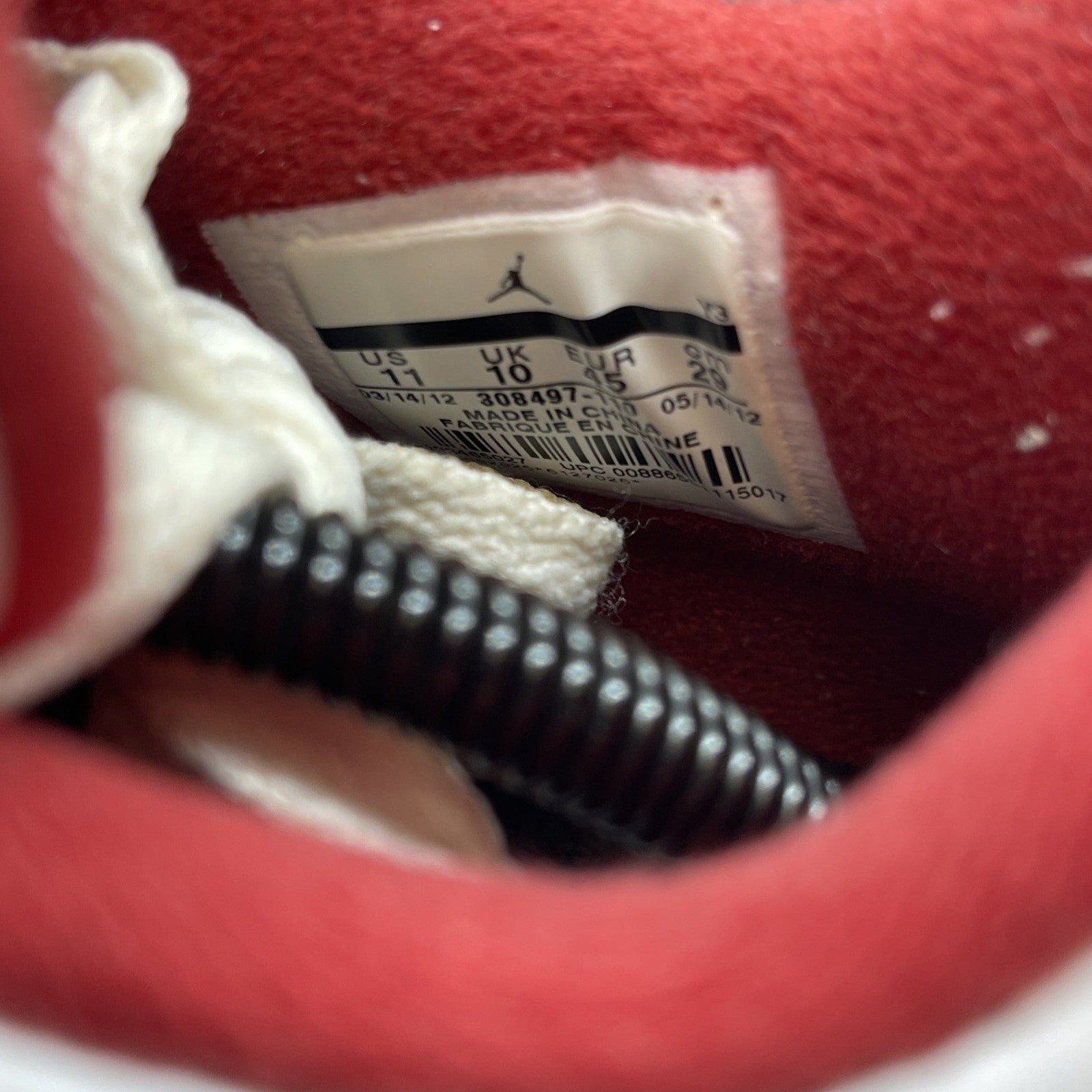 Size 11 - Jordan 4 Retro Fire Red 2012 White Black Leather (308497-110)
