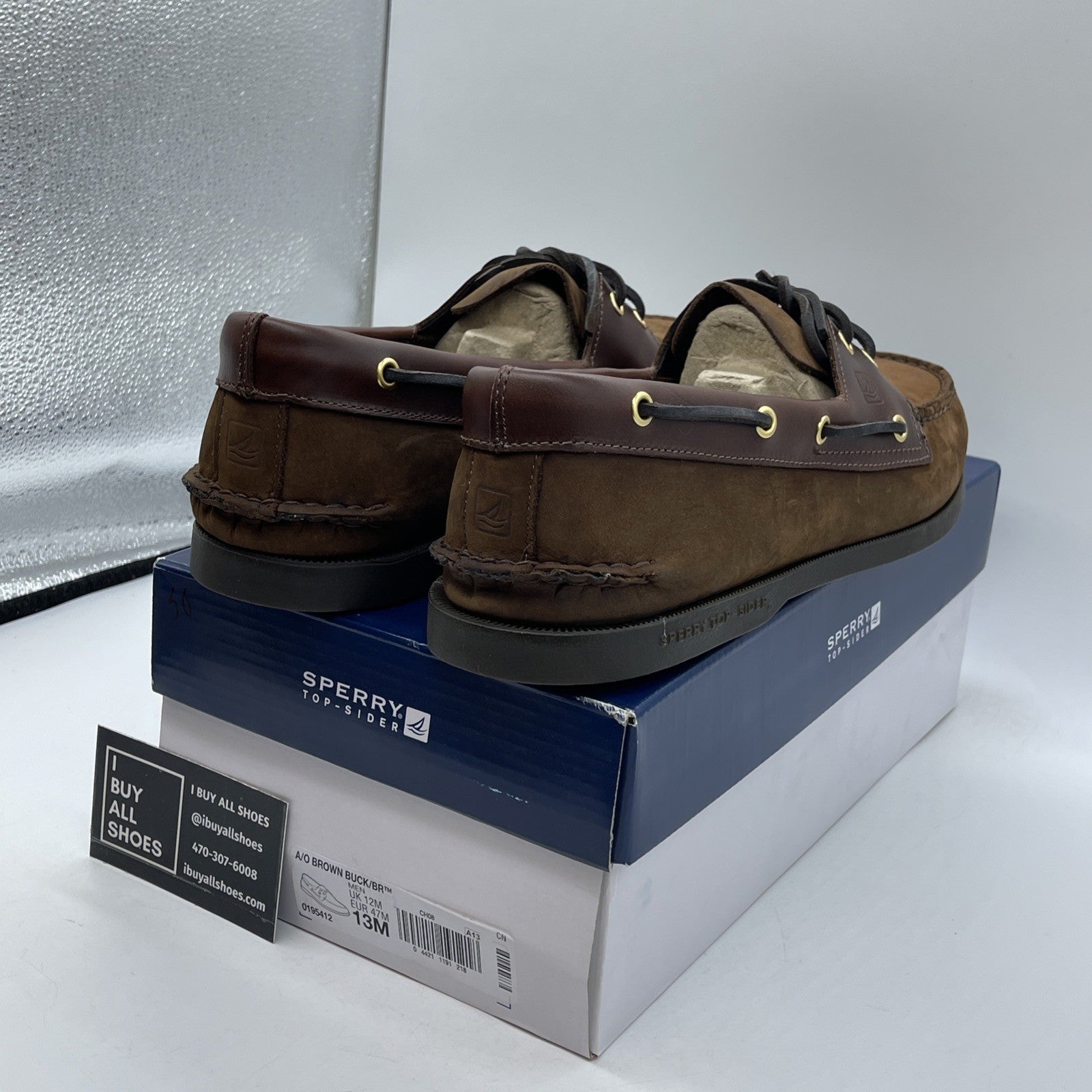 Size 13 - Sperry A/O 2-EYE LEATHER Brown Suede (0195412)