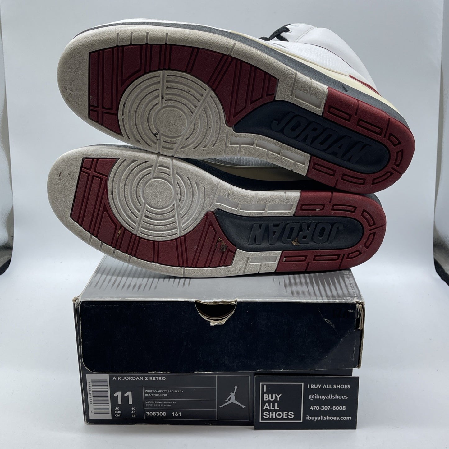 Size 11 - Air Jordan 2 Retro 2004 White Black Suede Leather (308308-161)