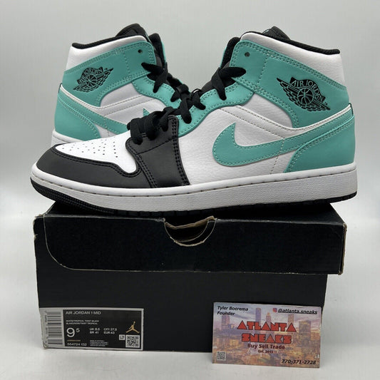 Size 9.5 - Air Jordan 1 Tropical Twist Black White Aqua Leather