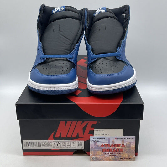 Size 11 - Jordan 1 Retro OG High Dark Marina Blue White Black (555088-404)