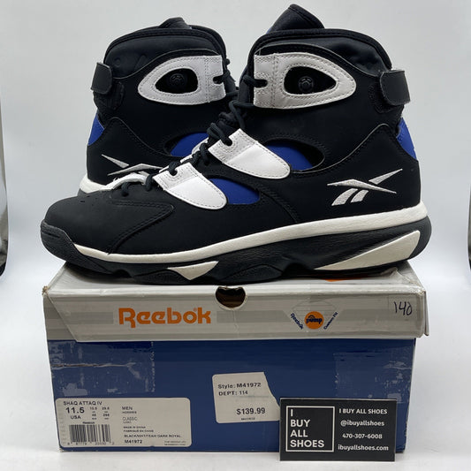 Size 11.5 - Reebok Shaq Attaq IV Orlando Magic Black White Suede (M41972)