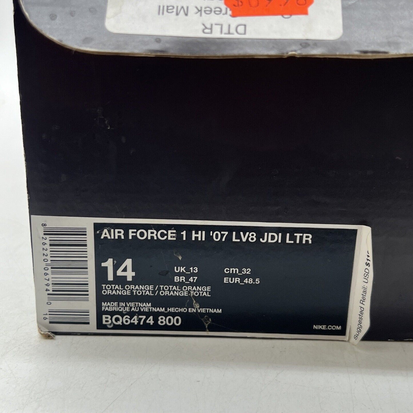 Size 14 - Nike Air Force 1 High Just Do It (BQ6474-800)