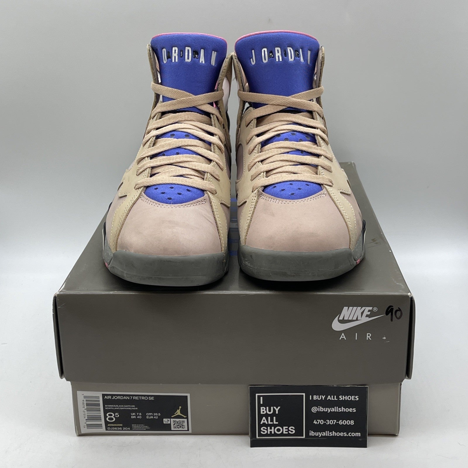 Size 8.5 - Air Jordan 7 Retro SE Sapphire Pink Purple Suede (DJ2636-204)