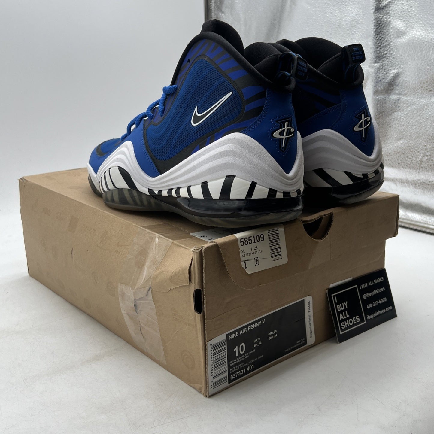 Size 10 - Nike Air Penny 5 Memphis Tigers (537331-401)