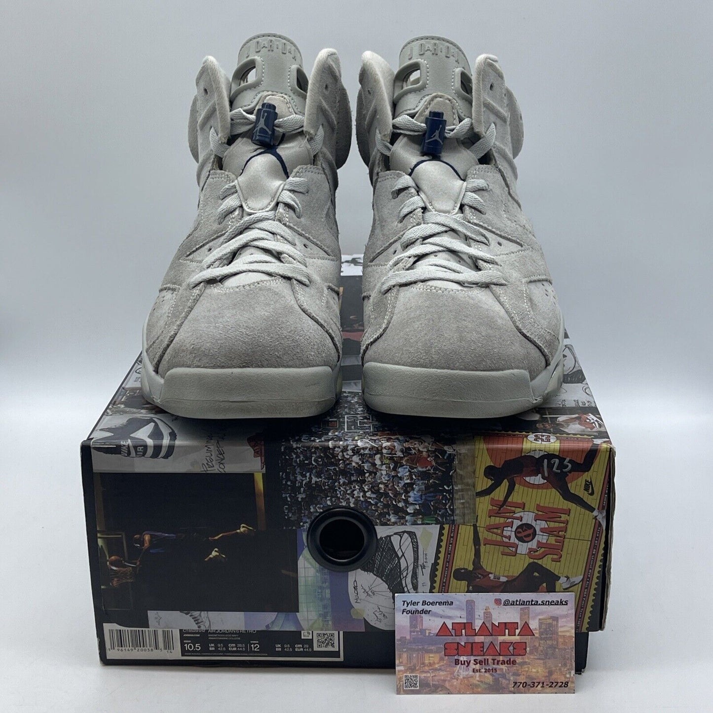 Size 10.5 - Jordan 6 Retro Mid Georgetown Blue Grey Suede (CT8529-012)