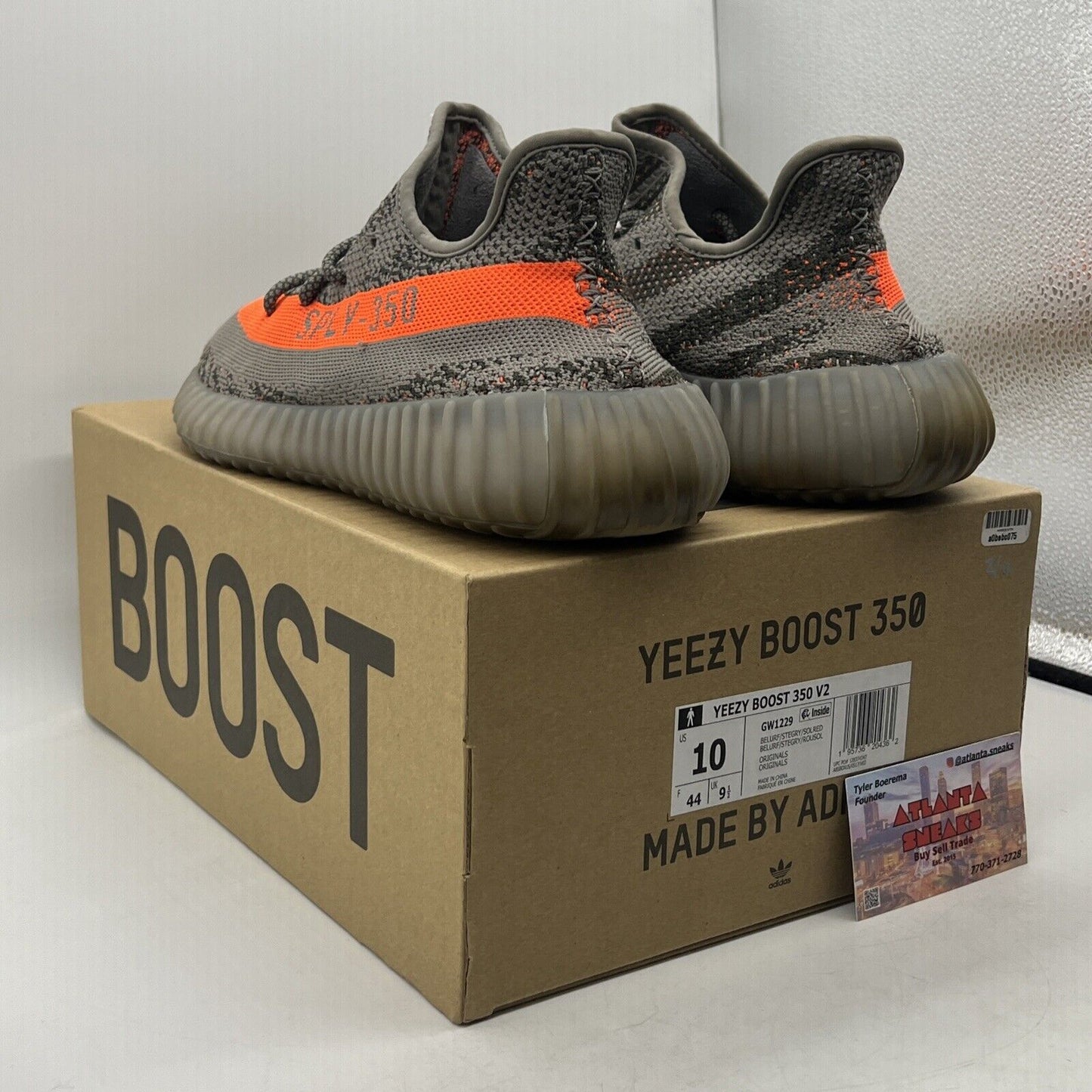 Size 10 - adidas Yeezy Boost 350 V2 Low Beluga Reflective Grey Orange (GW1229)