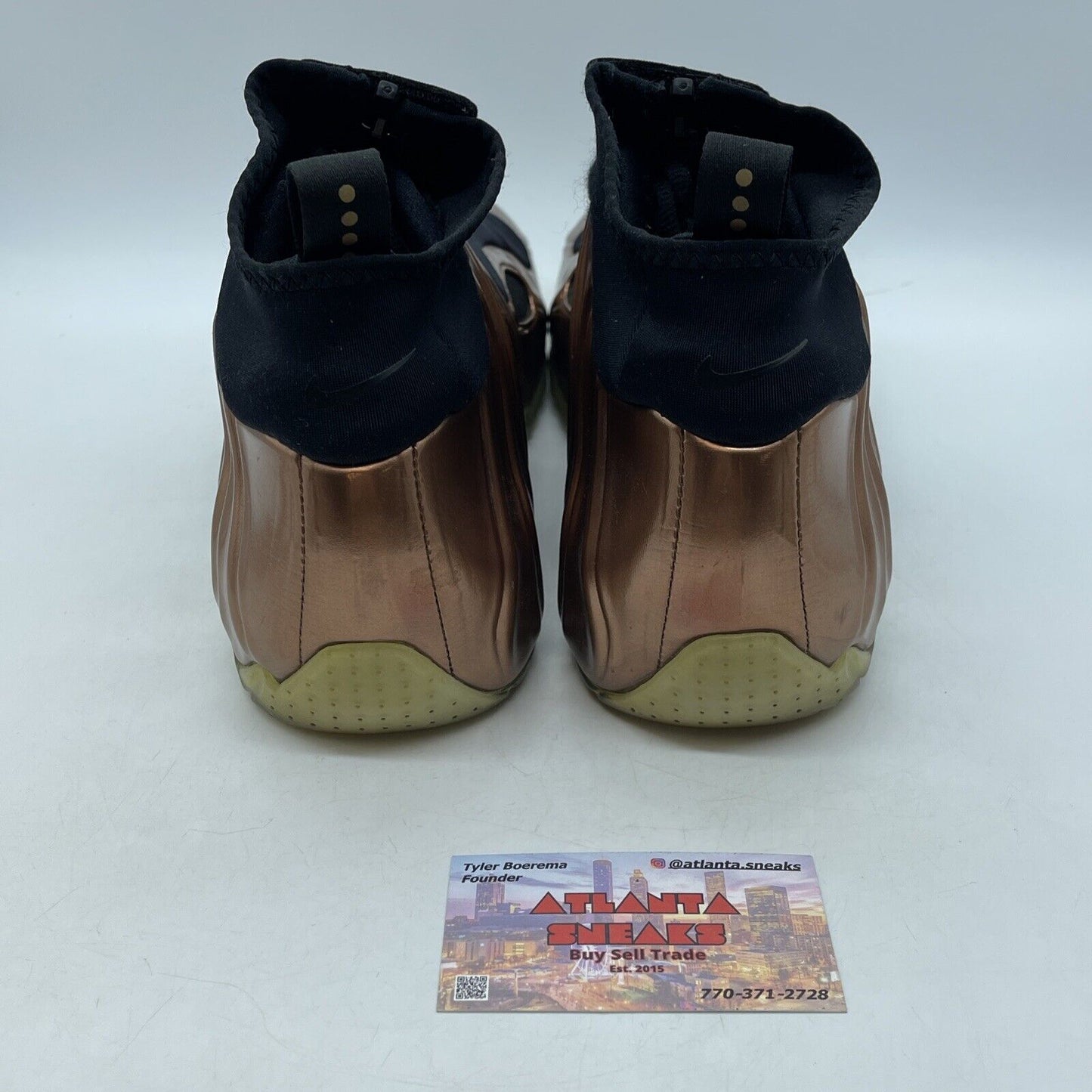 Size 11 - Nike Air Flightposite 2014 Prm Copper Leather Black Suede (658109-800)