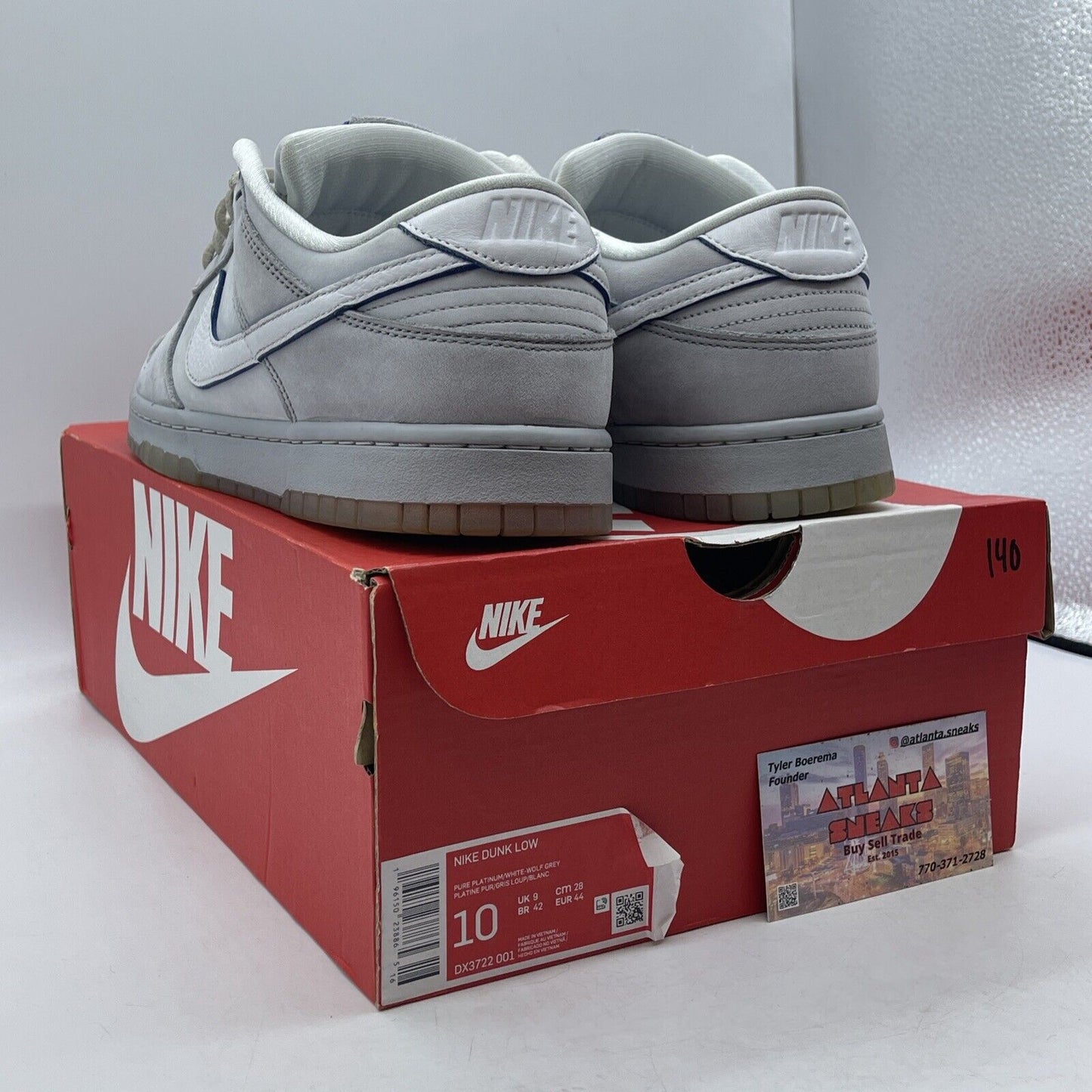 Size 10 - Nike Dunk Low Wolf Grey Pure Platinum Blue Suede (DX3722-001)