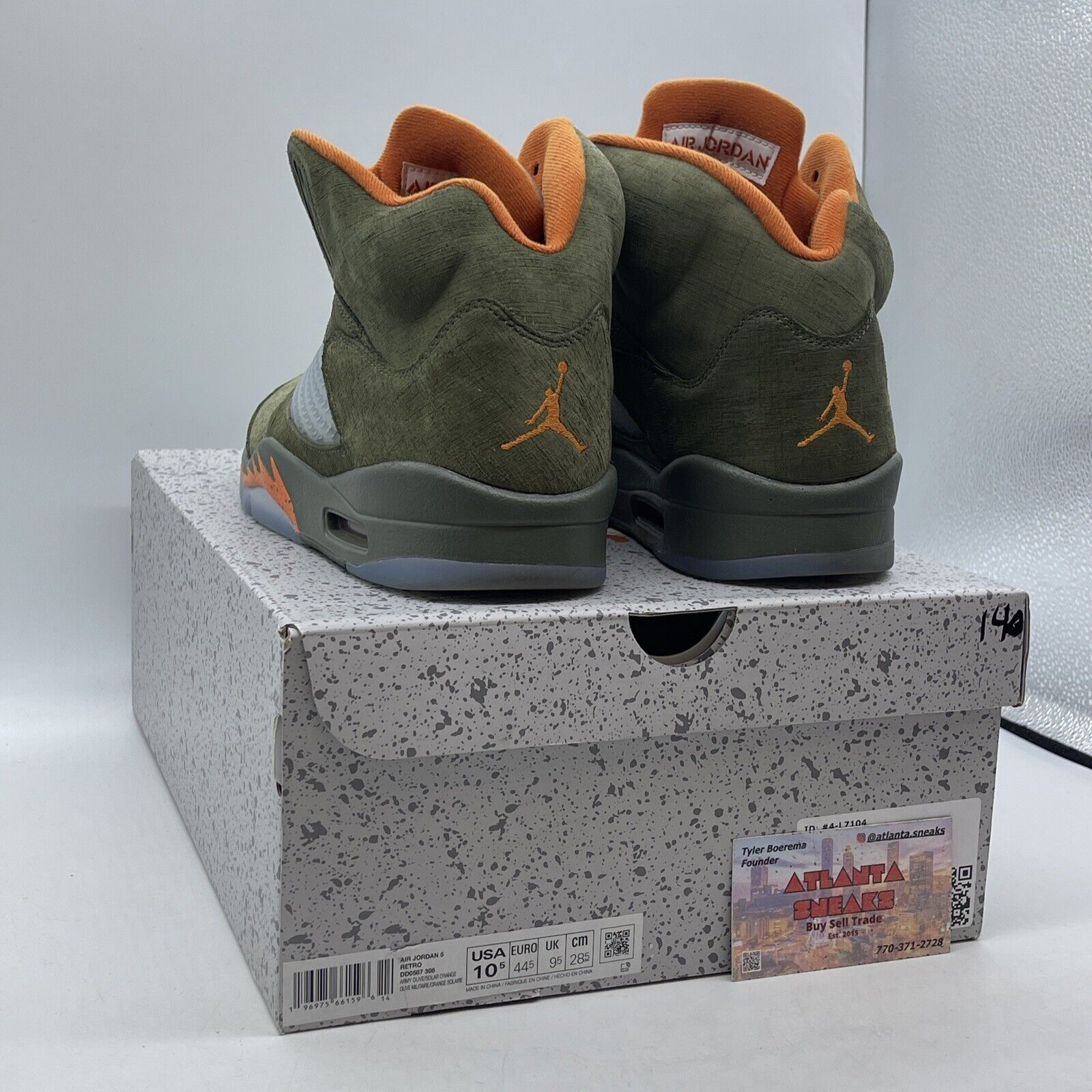 Size 10.5 - Air Jordan 5 Retro 2024 Olive Orange Suede Grey Leather (DD0587-308)