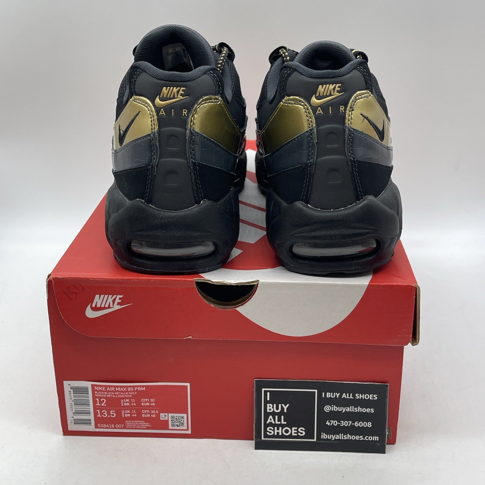 Size 12 - Nike Air Max 95 Premium Metallic Gold (538416-007)