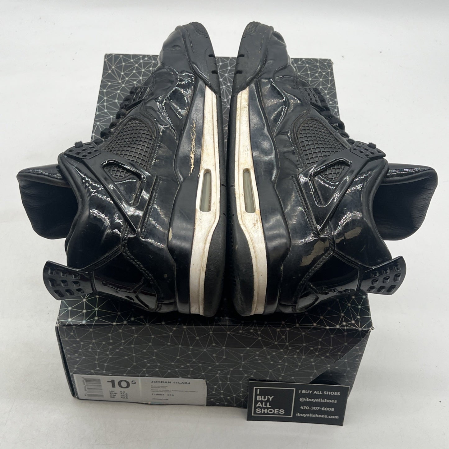 Size 10.5 - Air Jordan 4 Retro 11Lab4 - Black (719864-010)