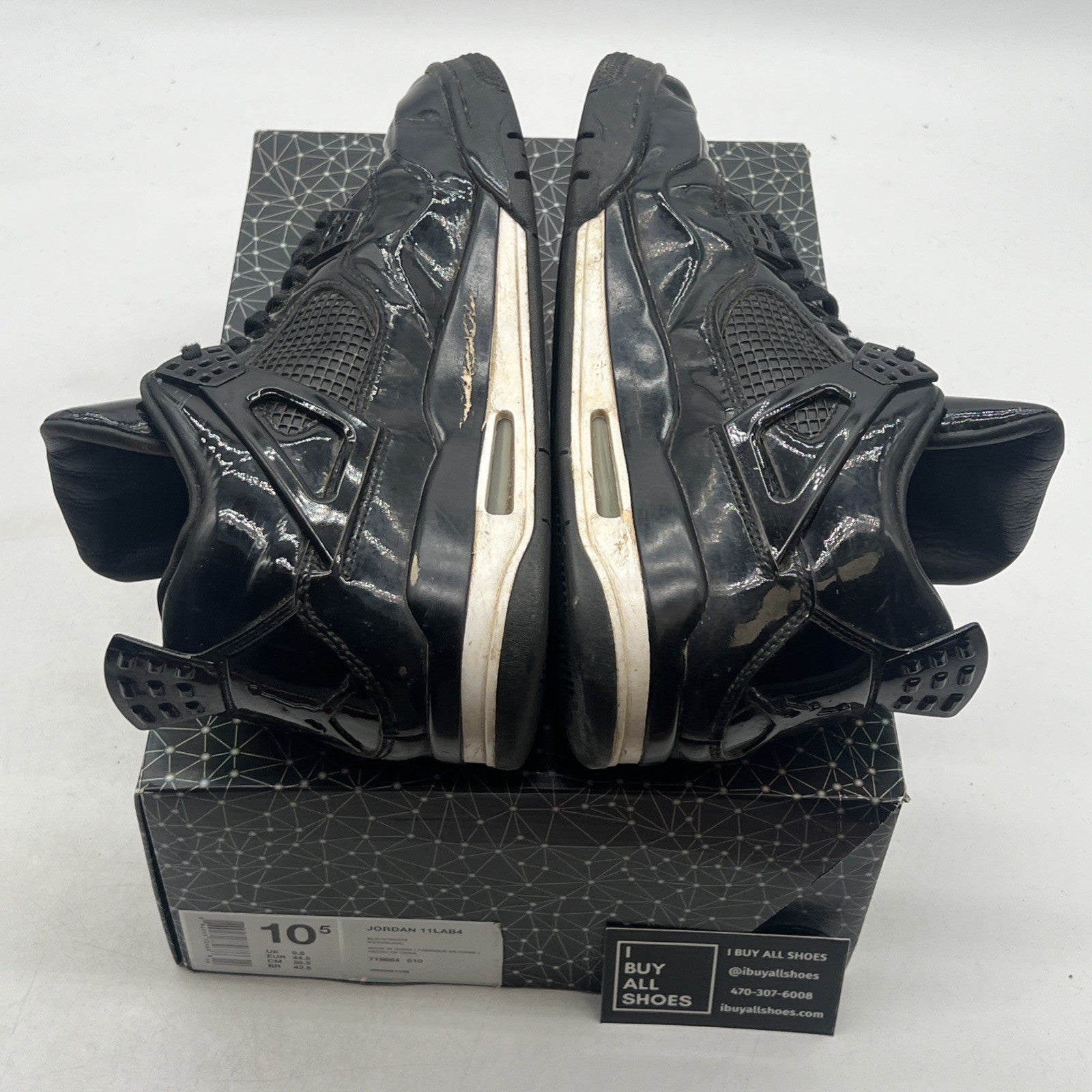 Size 10.5 - Air Jordan 4 Retro 11Lab4 - Black (719864-010)