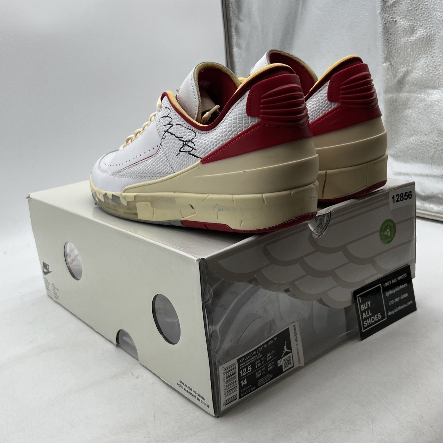Size 12.5 - Air Jordan 2 Retro Low SP Off-White Varsity Red 2021 (DJ4375-106)
