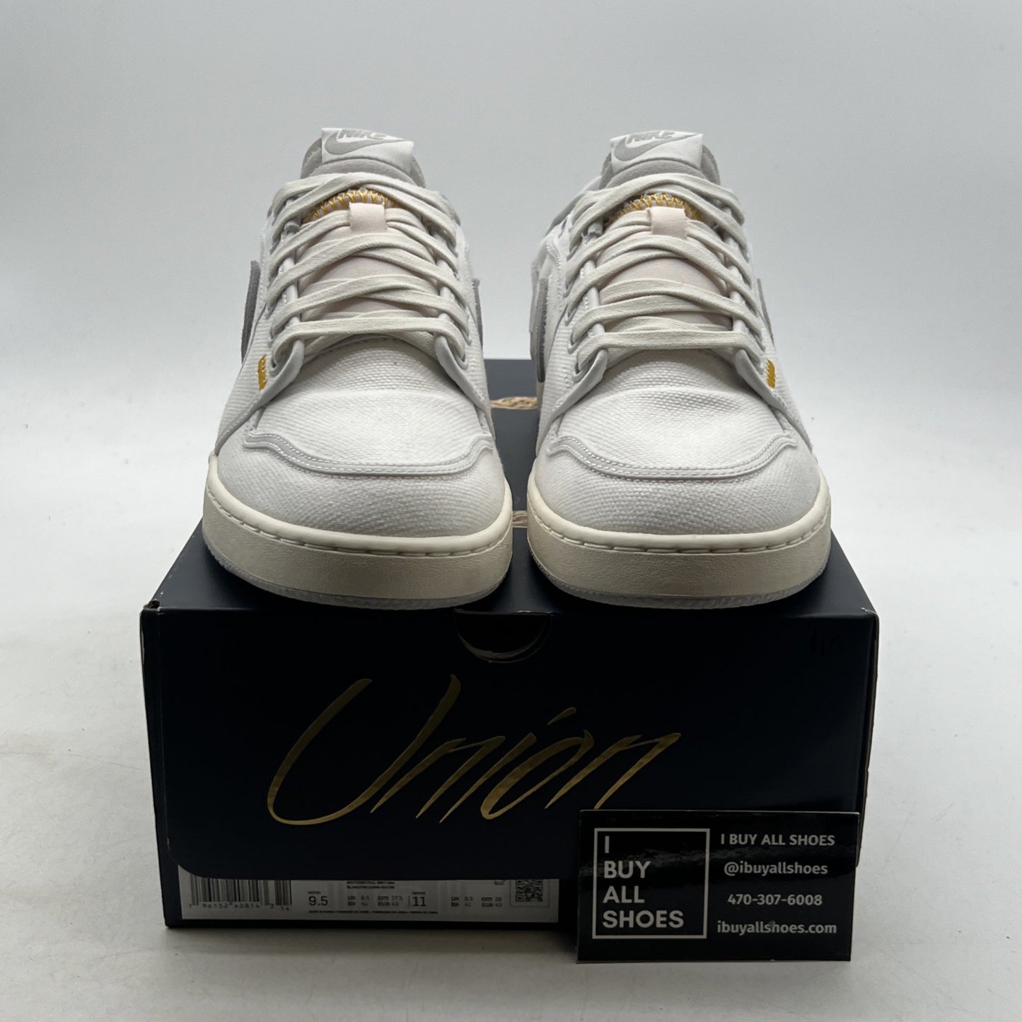 Size 9.5 - Jordan 1 KO x Union LA Low White Neutral Grey (DO8912-101)