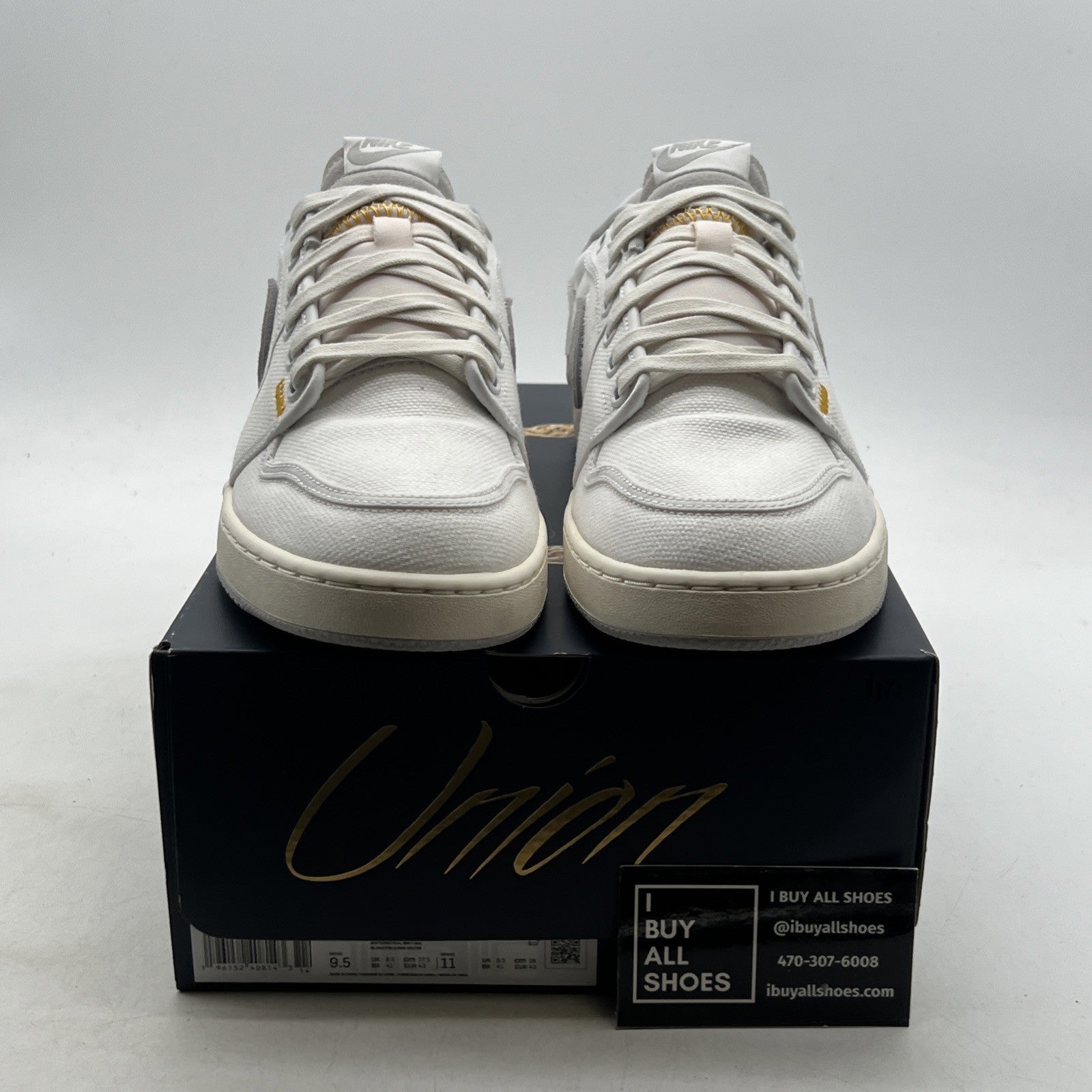 Size 9.5 - Jordan 1 KO x Union LA Low White Neutral Grey (DO8912-101)