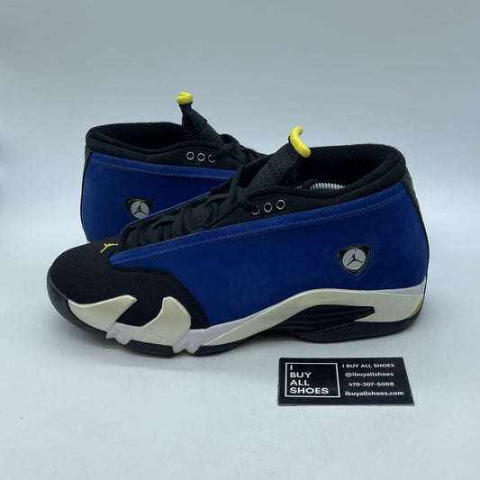 Size 11 - Air Jordan 14 Retro 2015 Low Laney Blue Black Suede (807511-405)