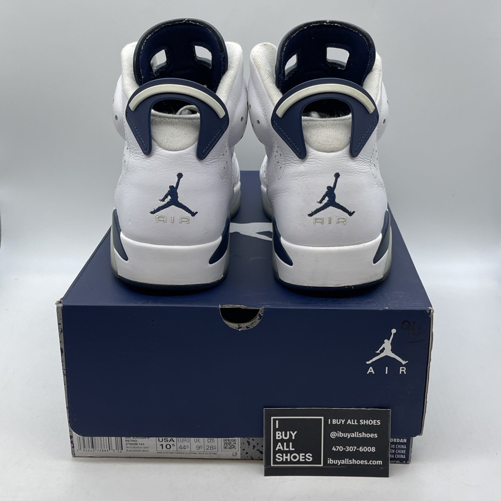 Size 10.5 - Jordan 6 Retro Midnight Navy White Leather (CT8529-141)