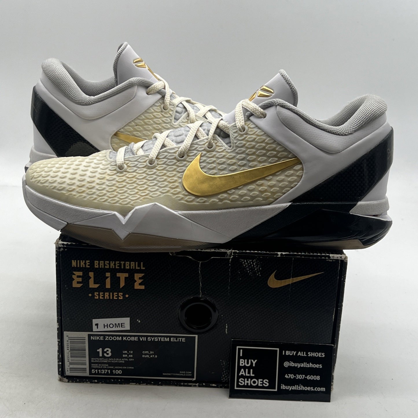 Size 13 - Nike Zoom Kobe 7 System Elite Home (511371-100)