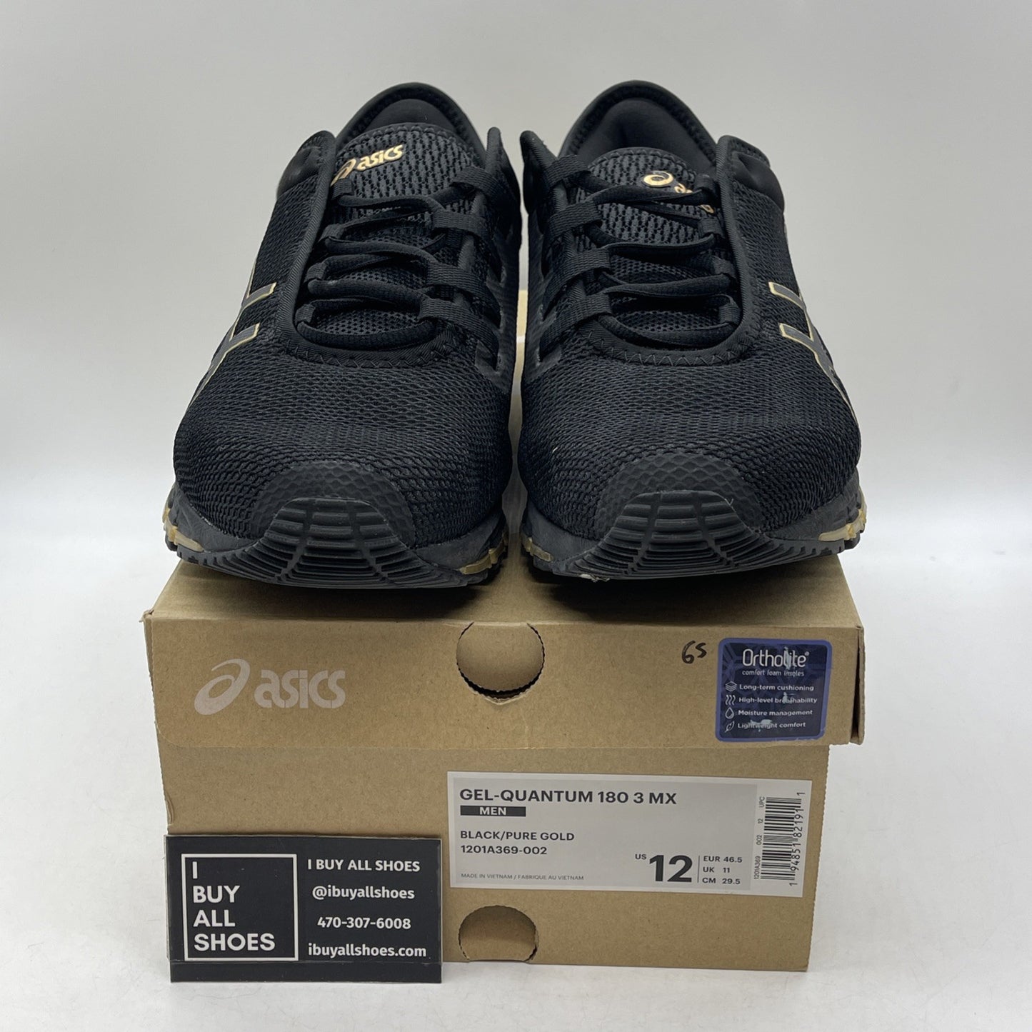 Size 12 - Asics Gel Quantum 90 Black Gold (1201A369-002)
