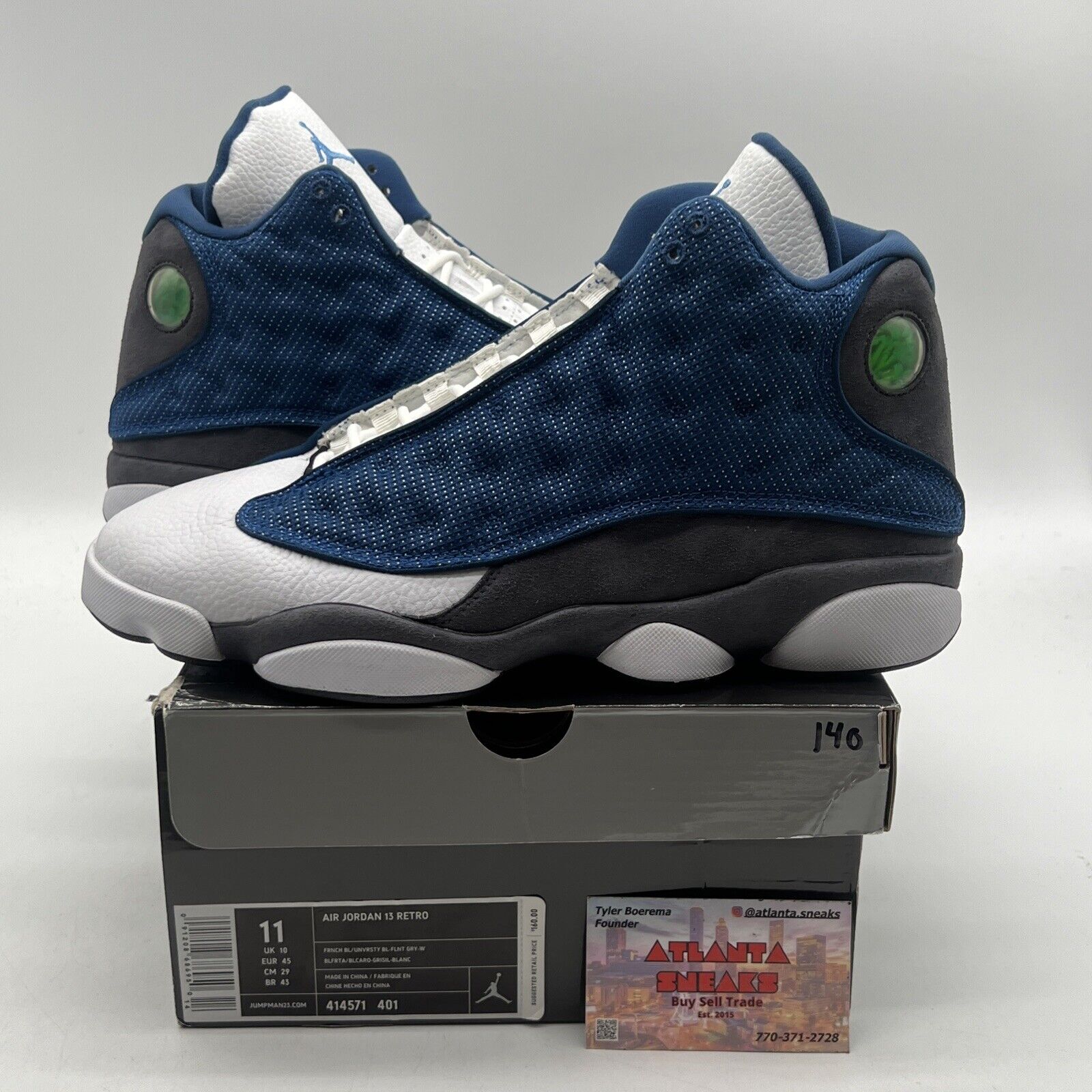 Size 11 - Air Jordan 13 Retro 2010 Flint White Blue Grey Suede (414571-401)