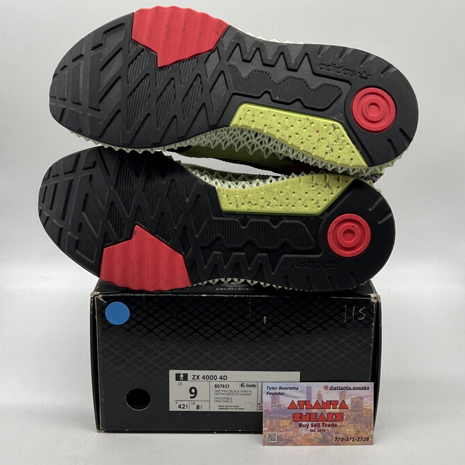 Size 9 - adidas ZX 4000 Futurecraft 4D Grey Yellow (BD7927)