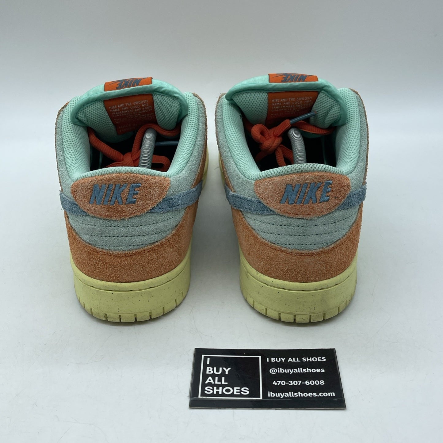 Size 12 - Nike Dunk SB Low Orange Emerald Rise Blue Suede (DV5429-800)