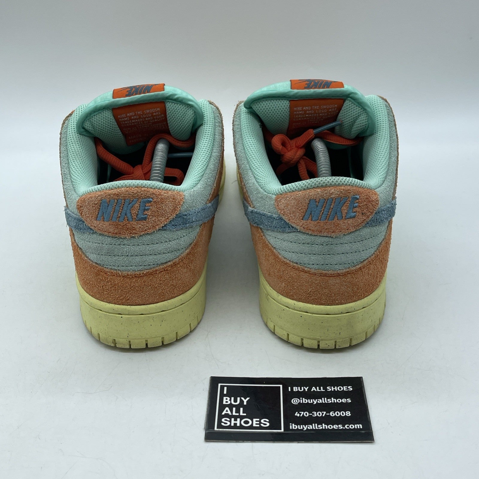 Size 12 - Nike Dunk SB Low Orange Emerald Rise Blue Suede (DV5429-800)