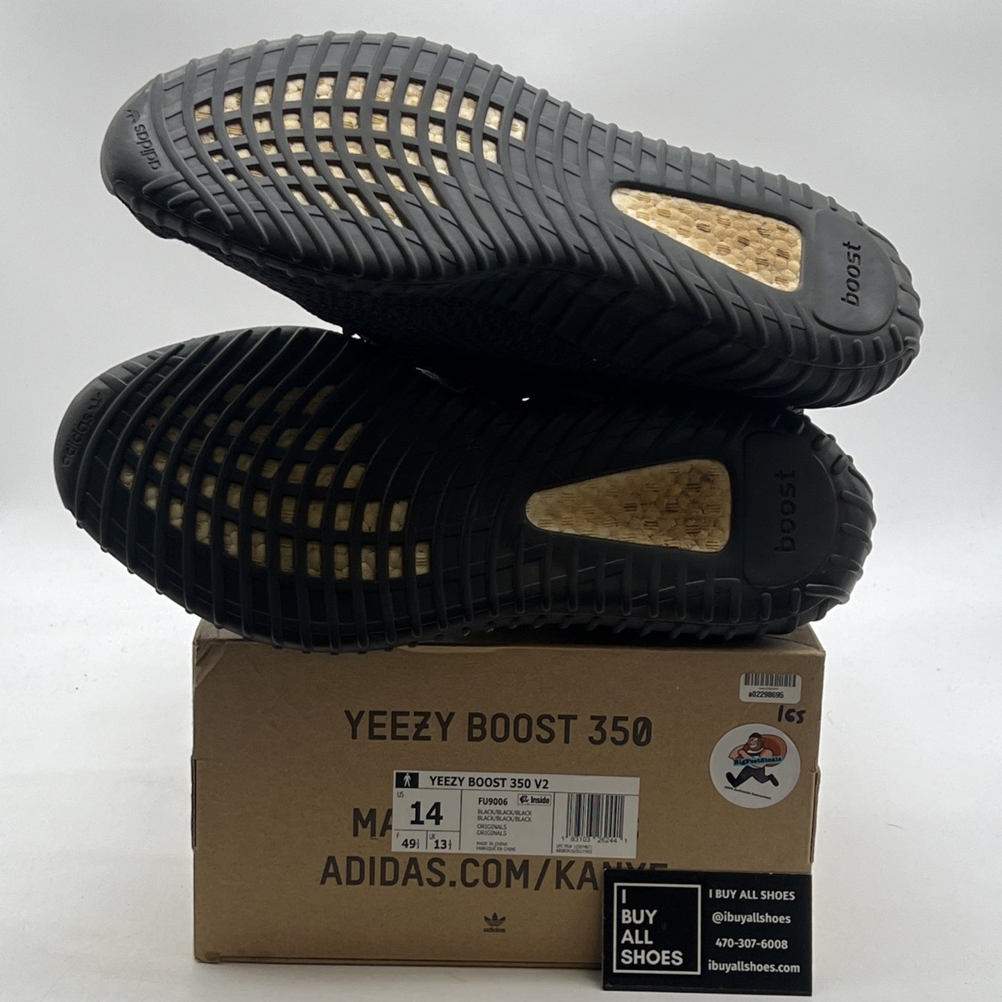 Size 14 - adidas Yeezy Boost 350 V2 Low Black Non-Reflective (FU9006)
