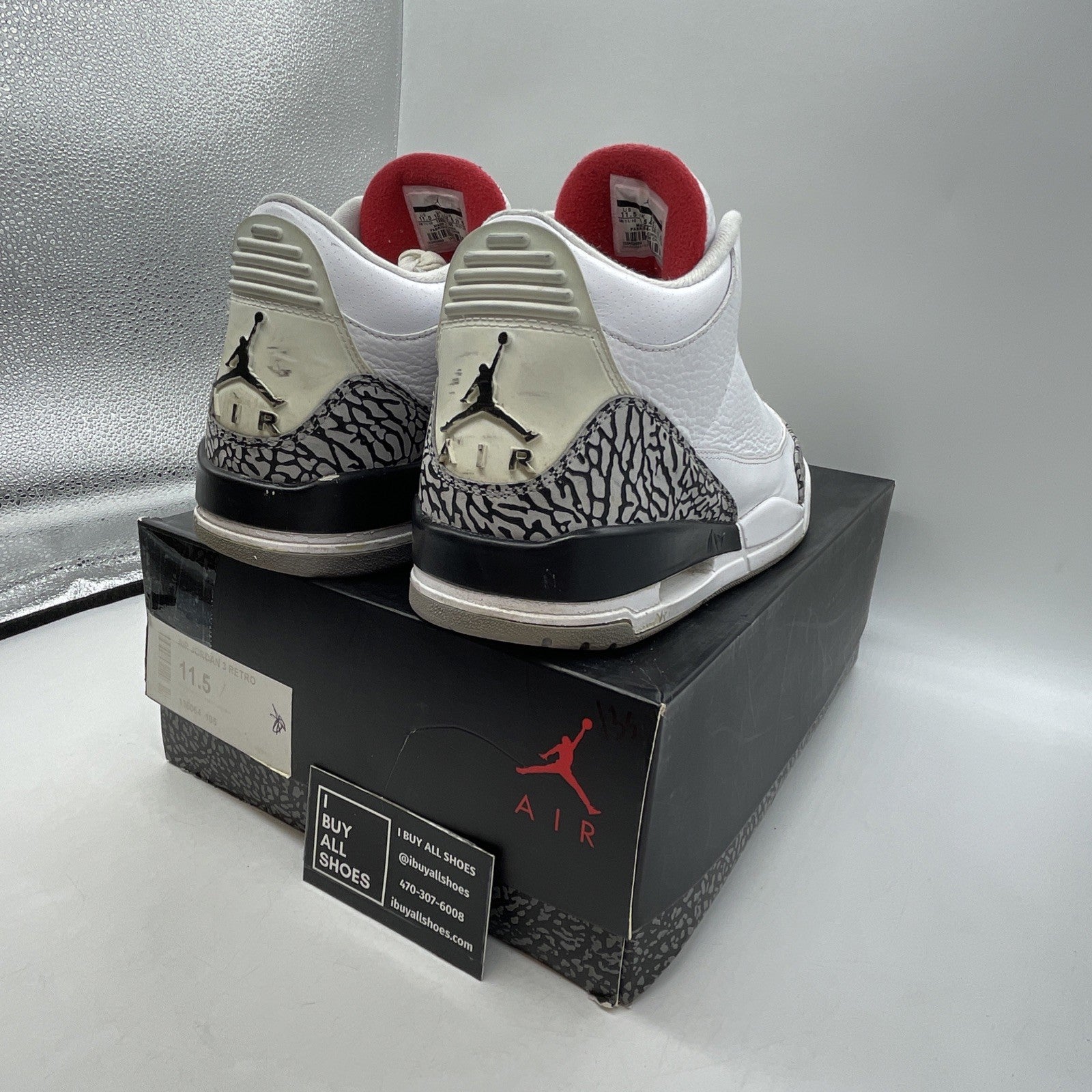 Size 11.5 - Air Jordan 3 Retro White Cement 2011 (136064-105)