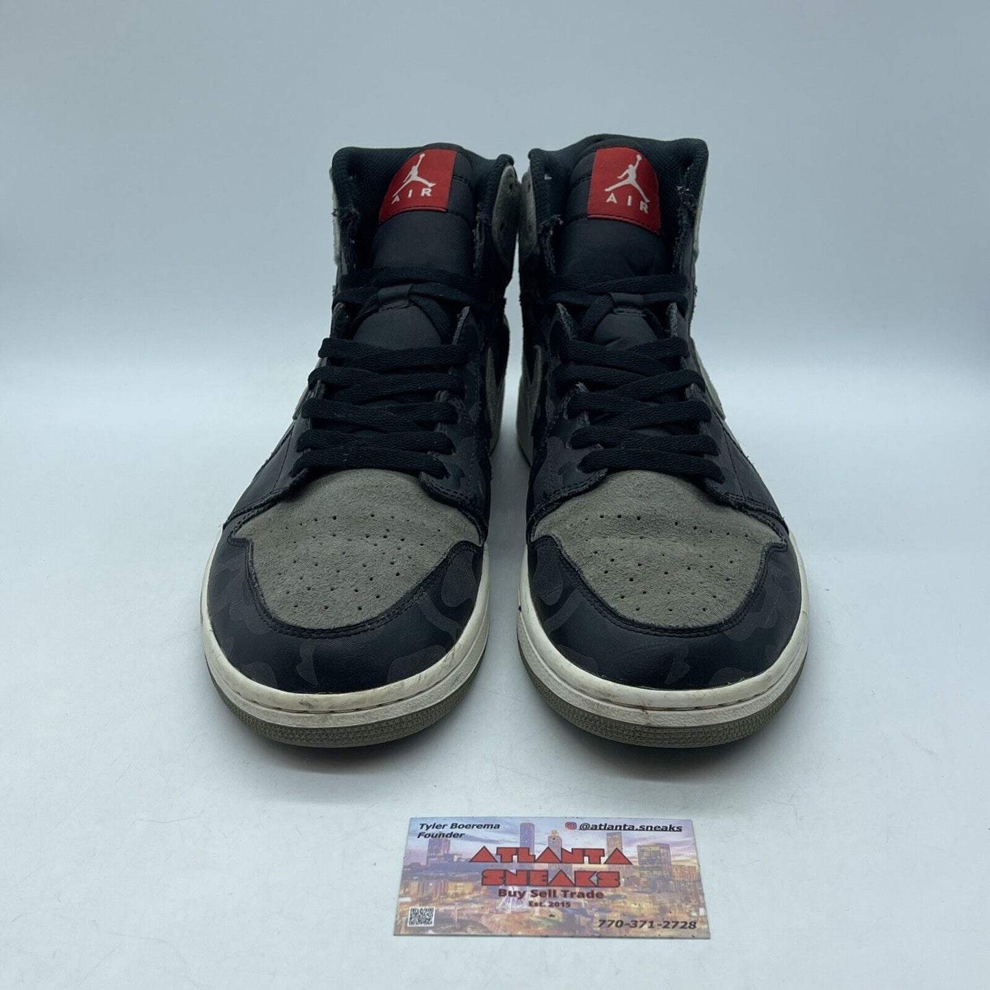 Size 12- Air Jordan 1 Retro Premium High Shadow Camo Black Suede (AA39933-034)