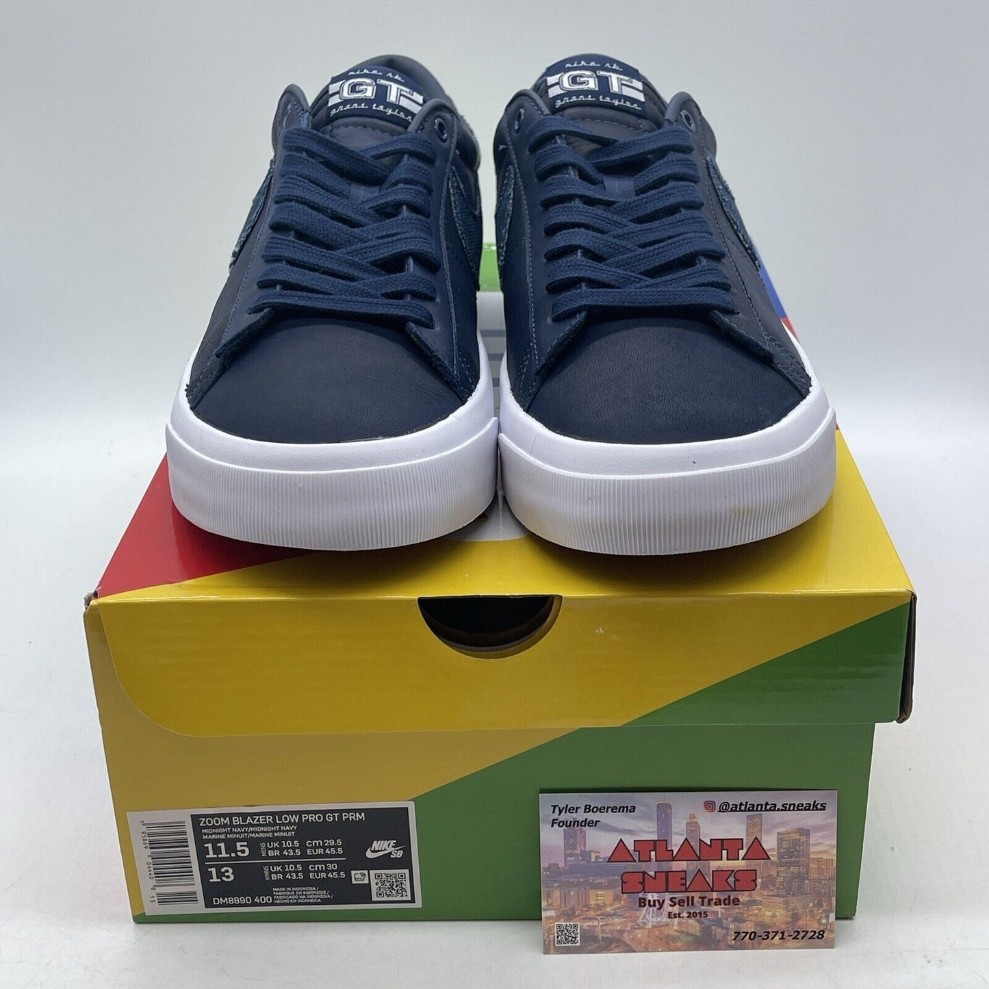 Size 11.5 - Nike Blazer GT SB Low Midnight Navy Denim White Leather (DM8890-400)