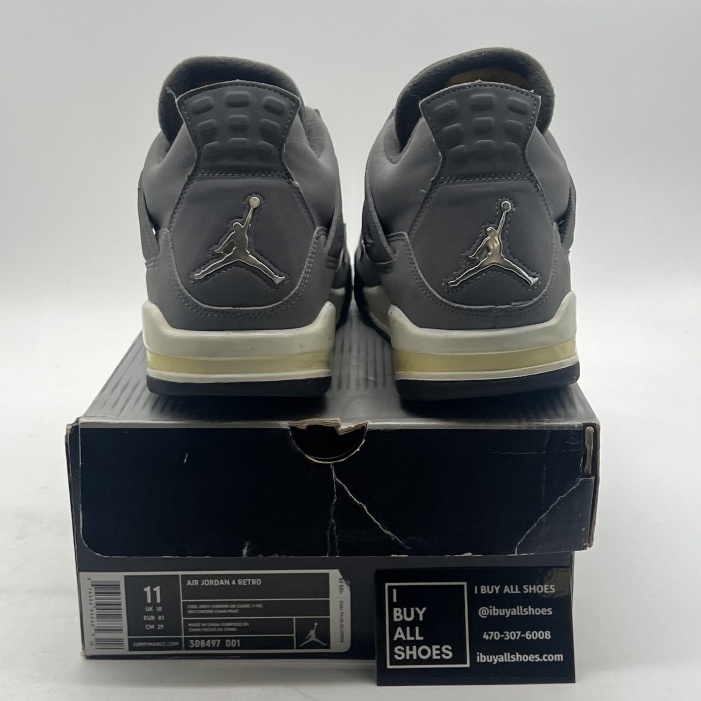 Size 11 - Air Jordan 4 Retro 2004 Cool Grey (308497-001)