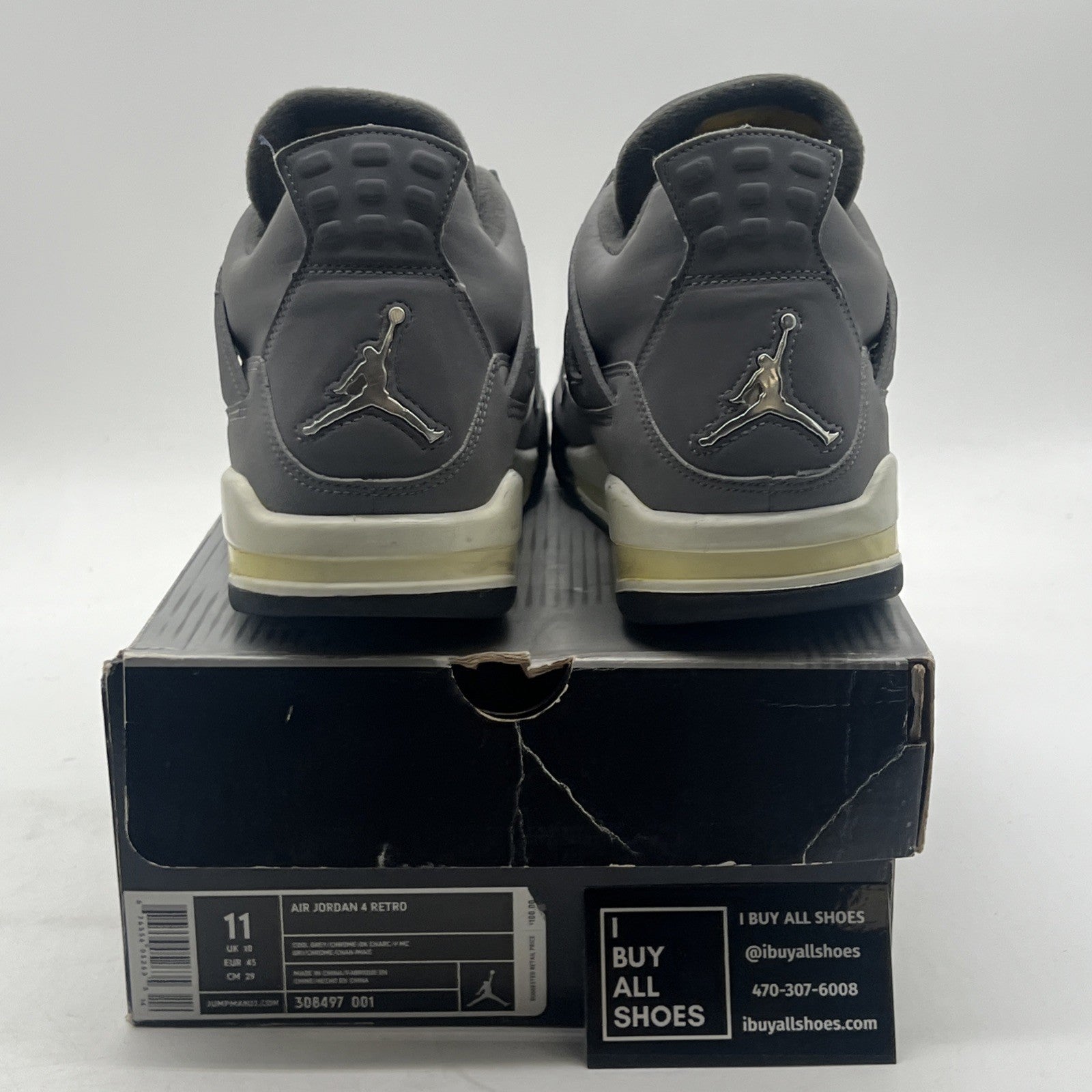 Size 11 - Air Jordan 4 Retro 2004 Cool Grey (308497-001)